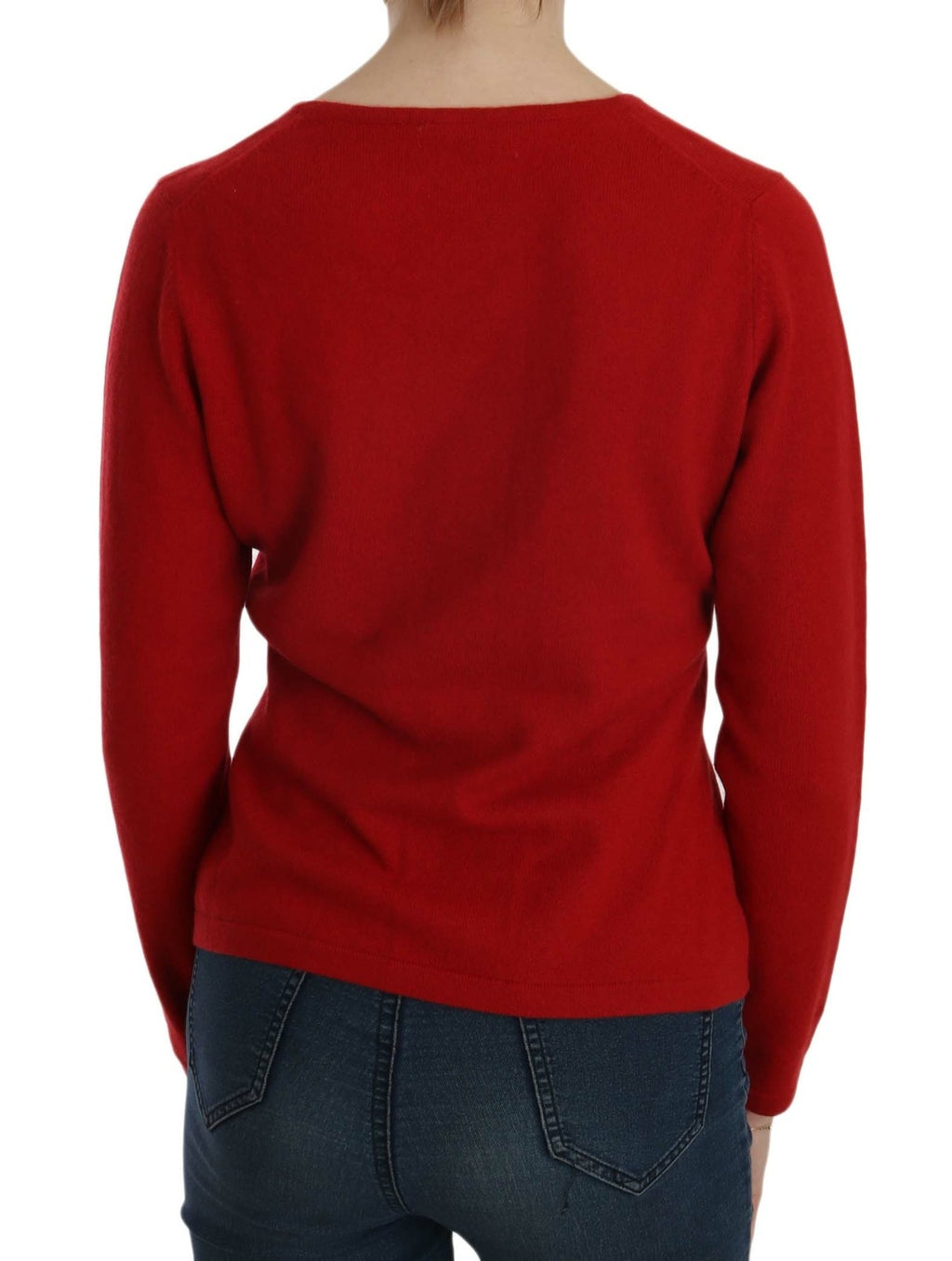 MILA SCHÖN Pull col rond en cachemire rouge