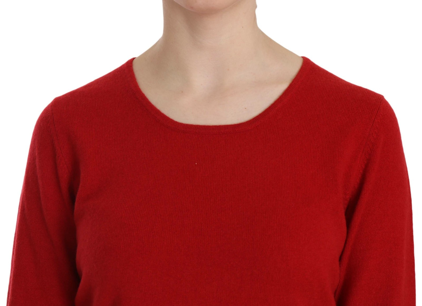 MILA SCHÖN Pull col rond en cachemire rouge