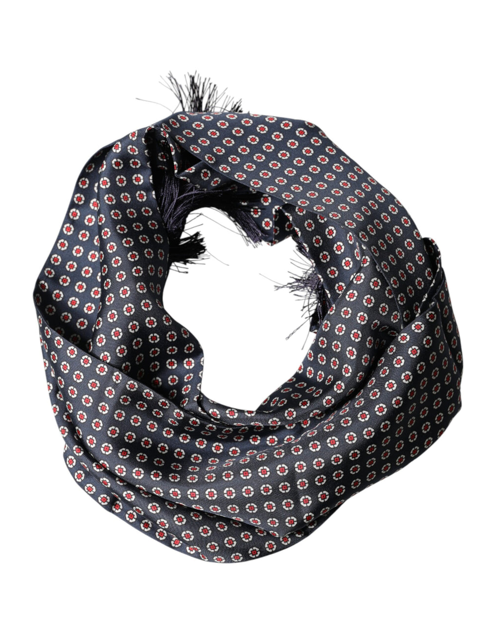 Écharpe-foulard Dolce & Gabbana noire à motifs et franges
