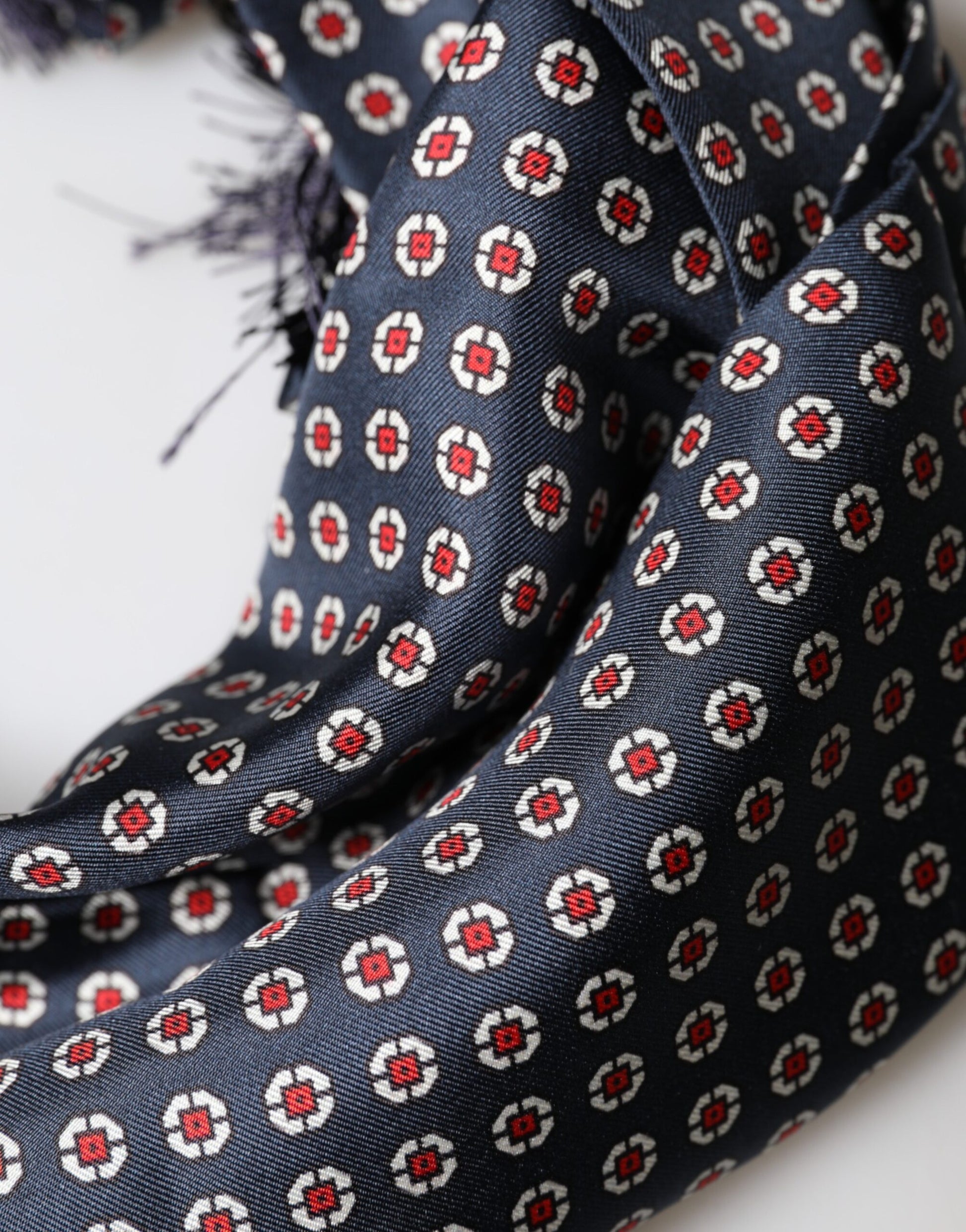 Écharpe-foulard Dolce & Gabbana noire à motifs et franges