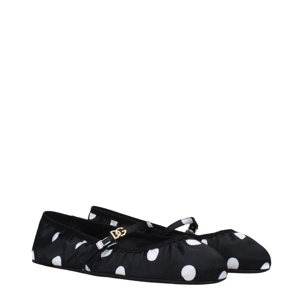 Ballerines en tissu noir Dolce & Gabbana