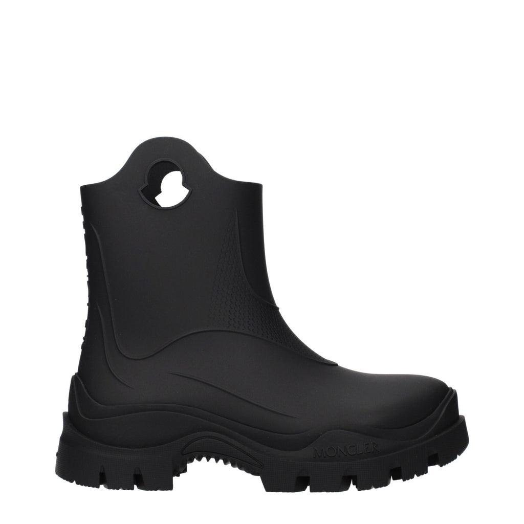Moncler Black Cotton Ankle Boots