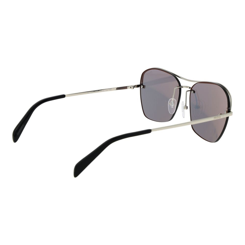 Lunettes de soleil en métal argenté Emilio Pucci