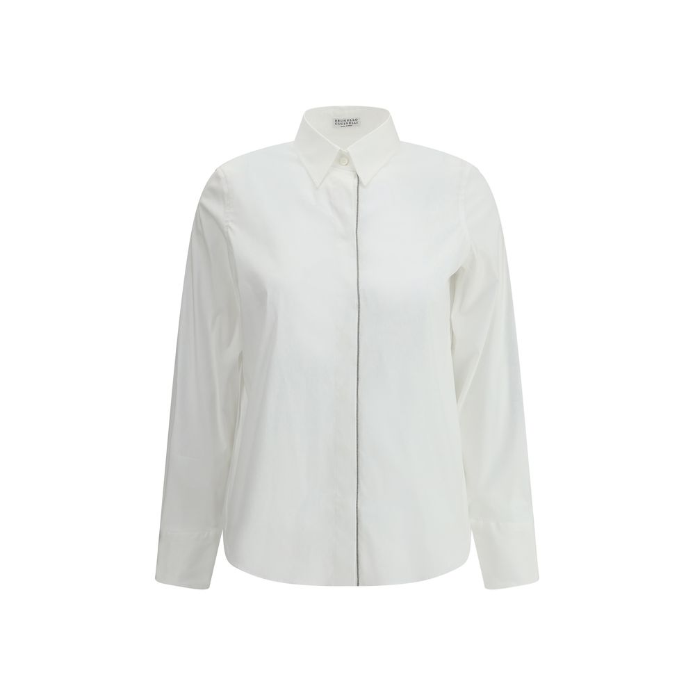 Chemise habillée en coton blanc Brunello Cucinelli