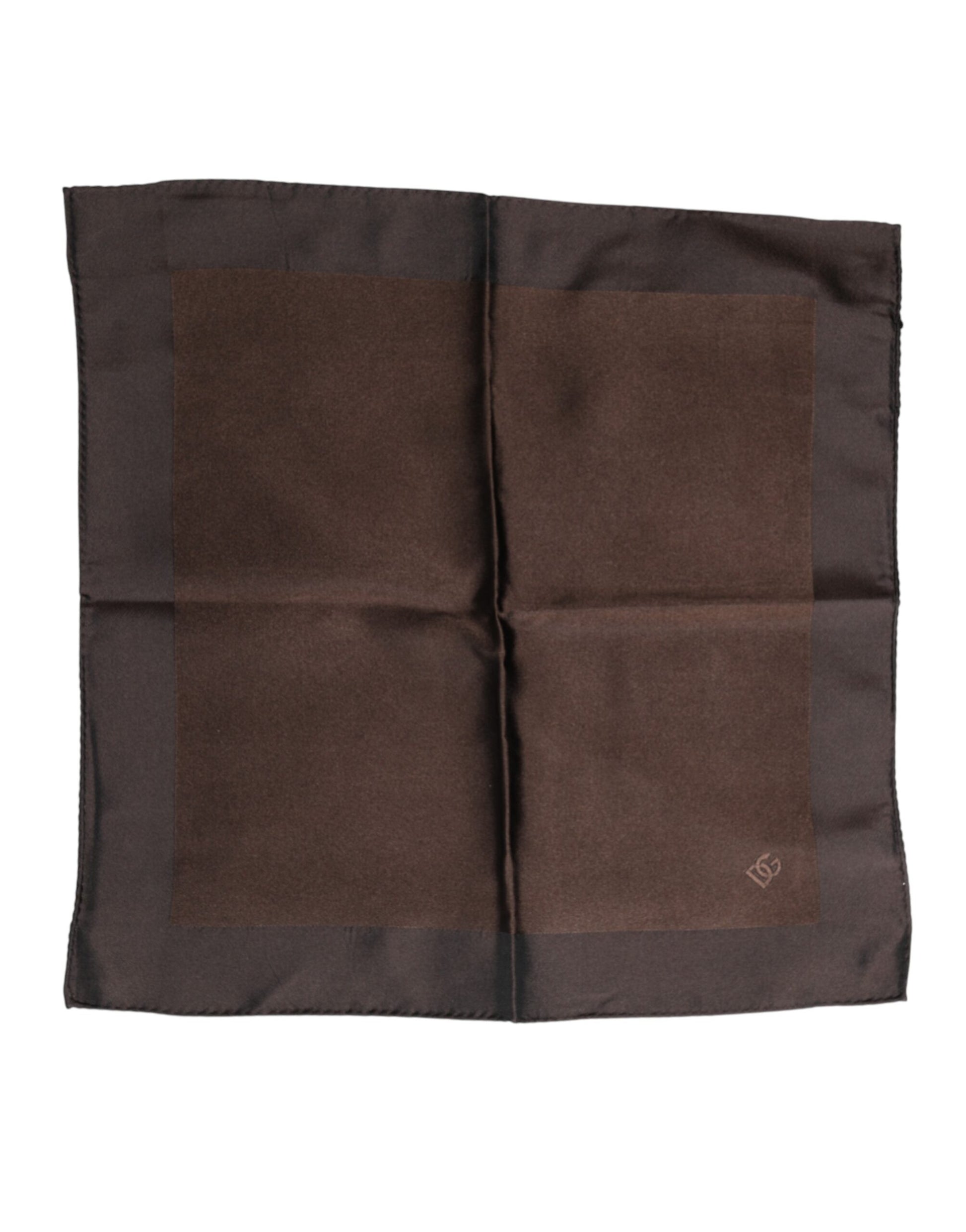Foulard Carré en Soie Marron à Logo Dolce & Gabbana