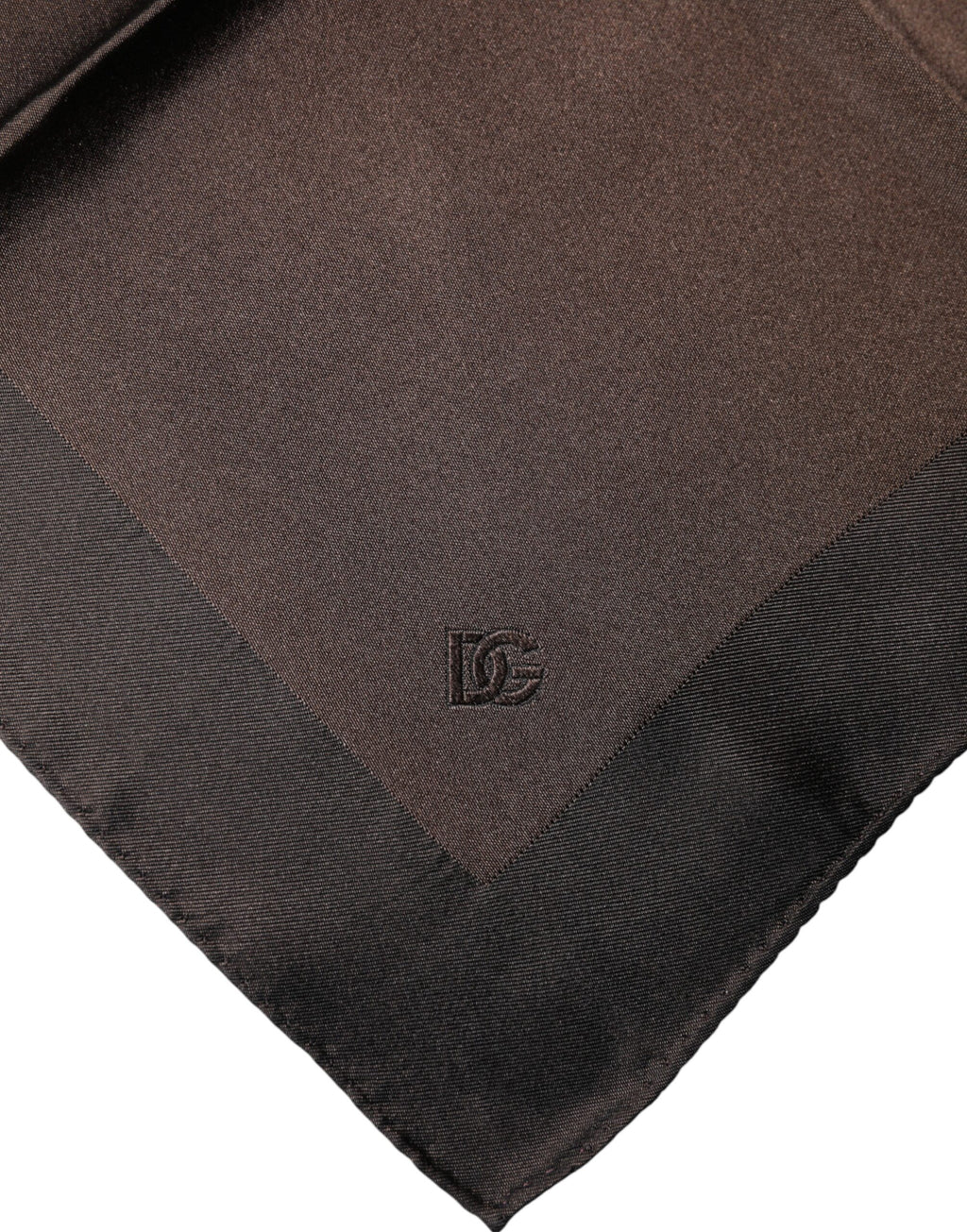 Foulard Carré en Soie Marron à Logo Dolce & Gabbana