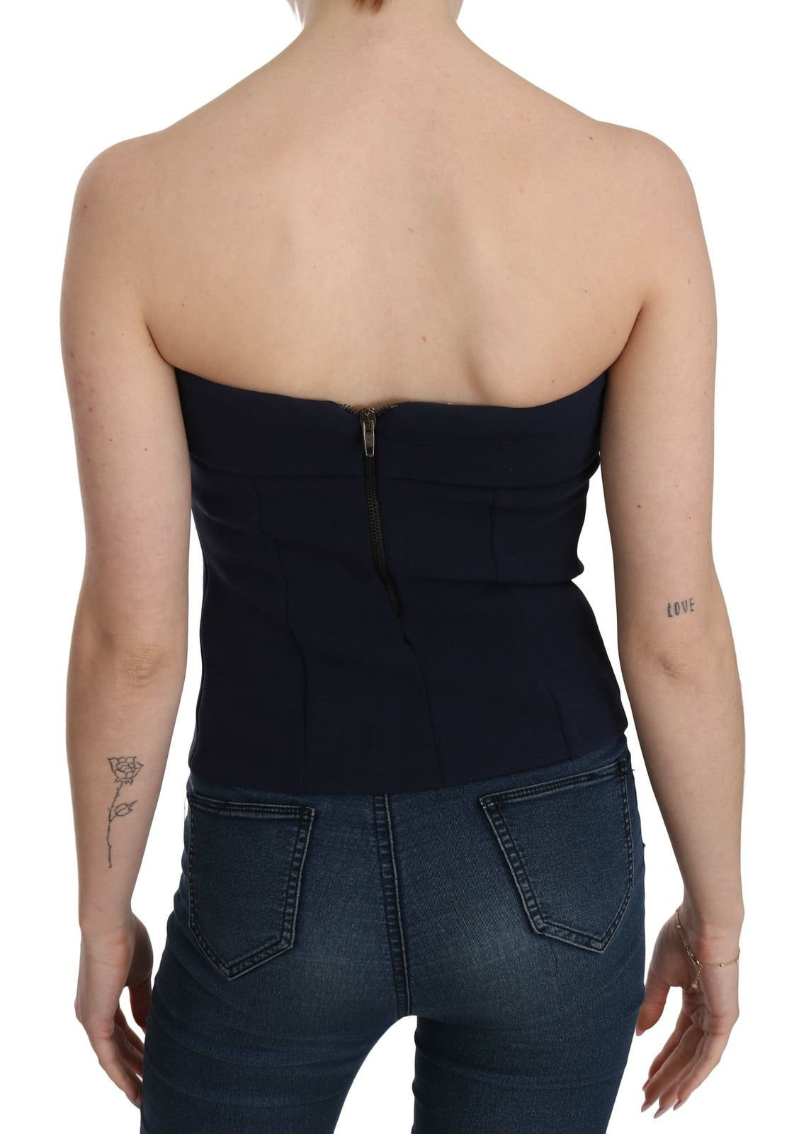 Haut bustier sans bretelles à fermeture éclair au dos Costume National