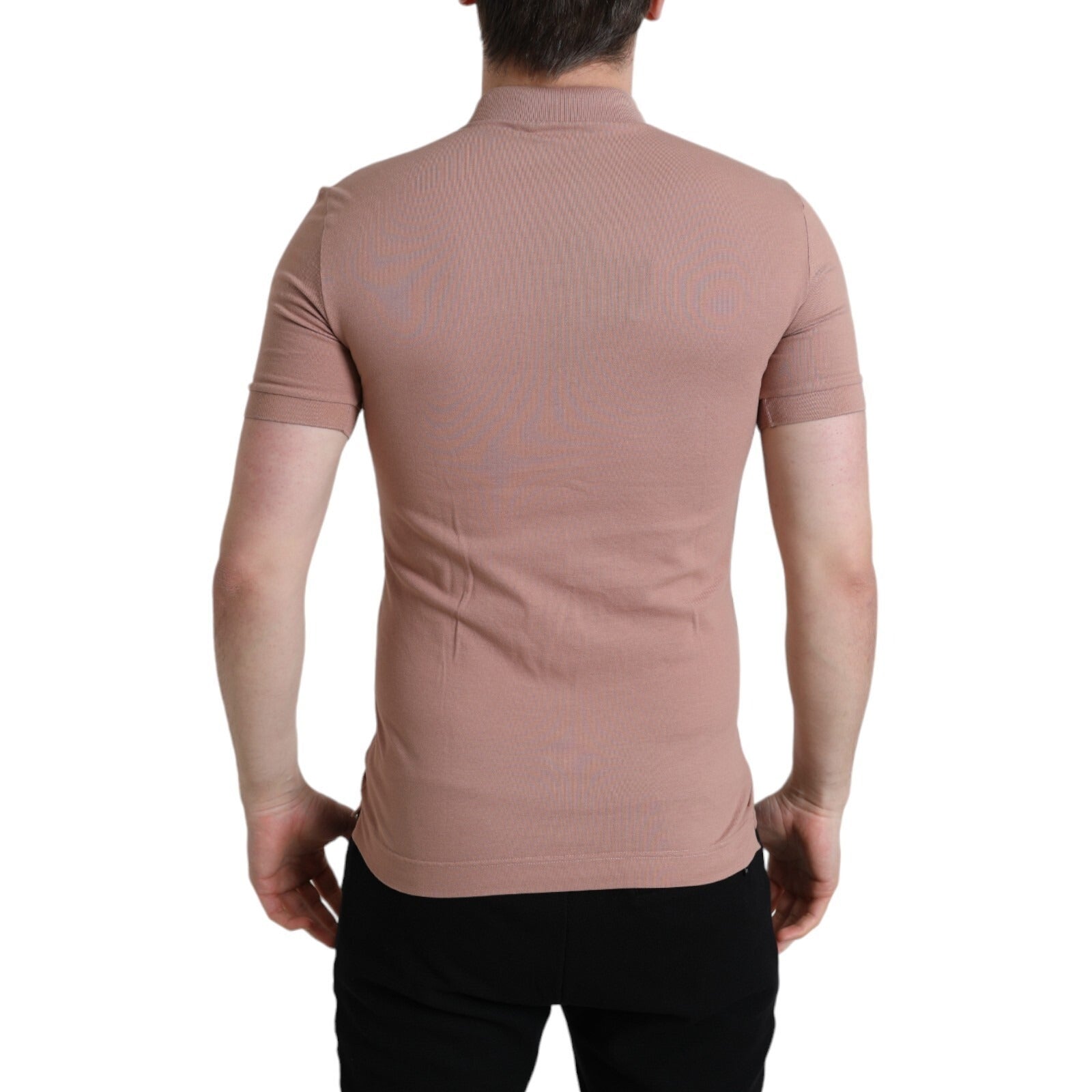 Polo Dolce & Gabbana rose à col et manches courtes pour homme motif Couronne