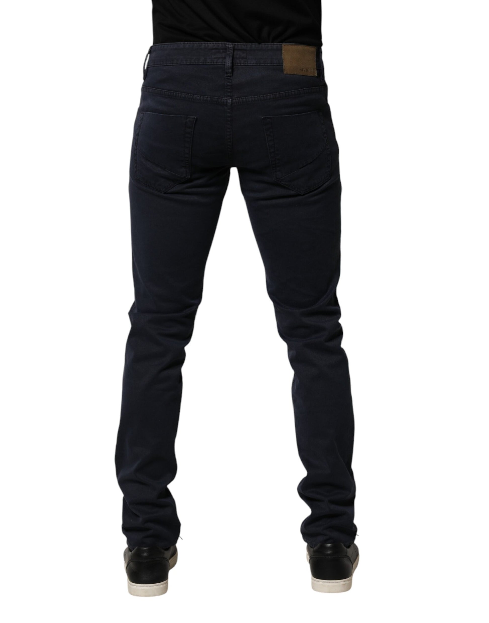 Siviglia Black Mid Waist Cotton Skinny Denim Men Trouser Jeans