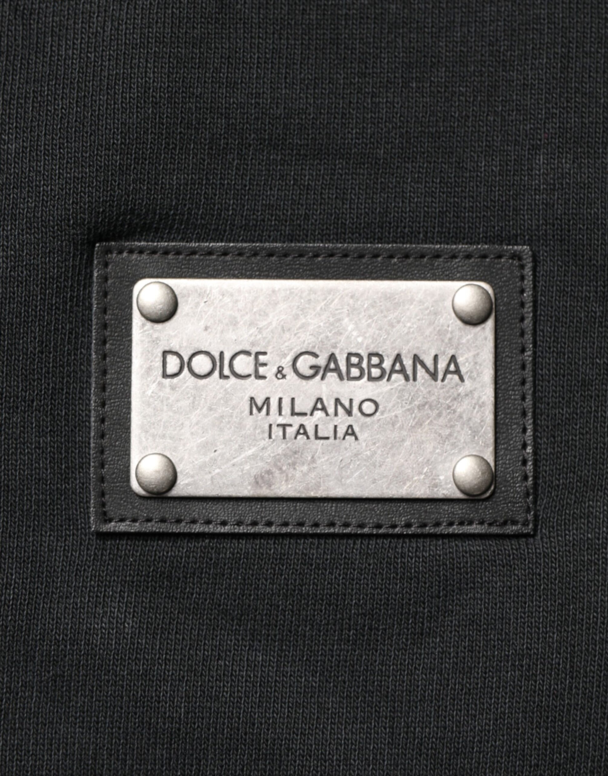 Dolce & Gabbana Sweat-shirt à capuche zippé noir pour homme