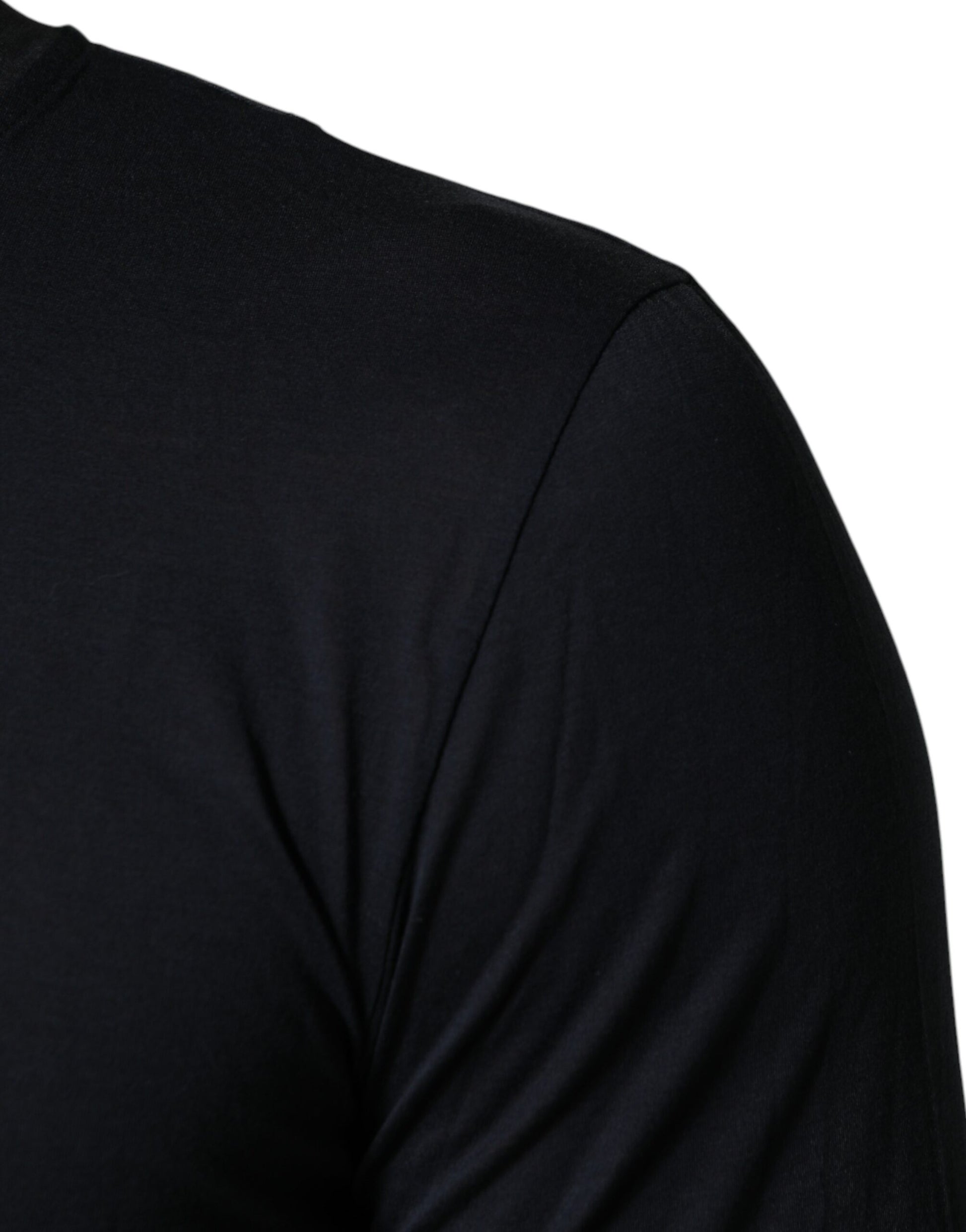T-shirt Henley Dolce & Gabbana en coton bleu foncé à manches longues