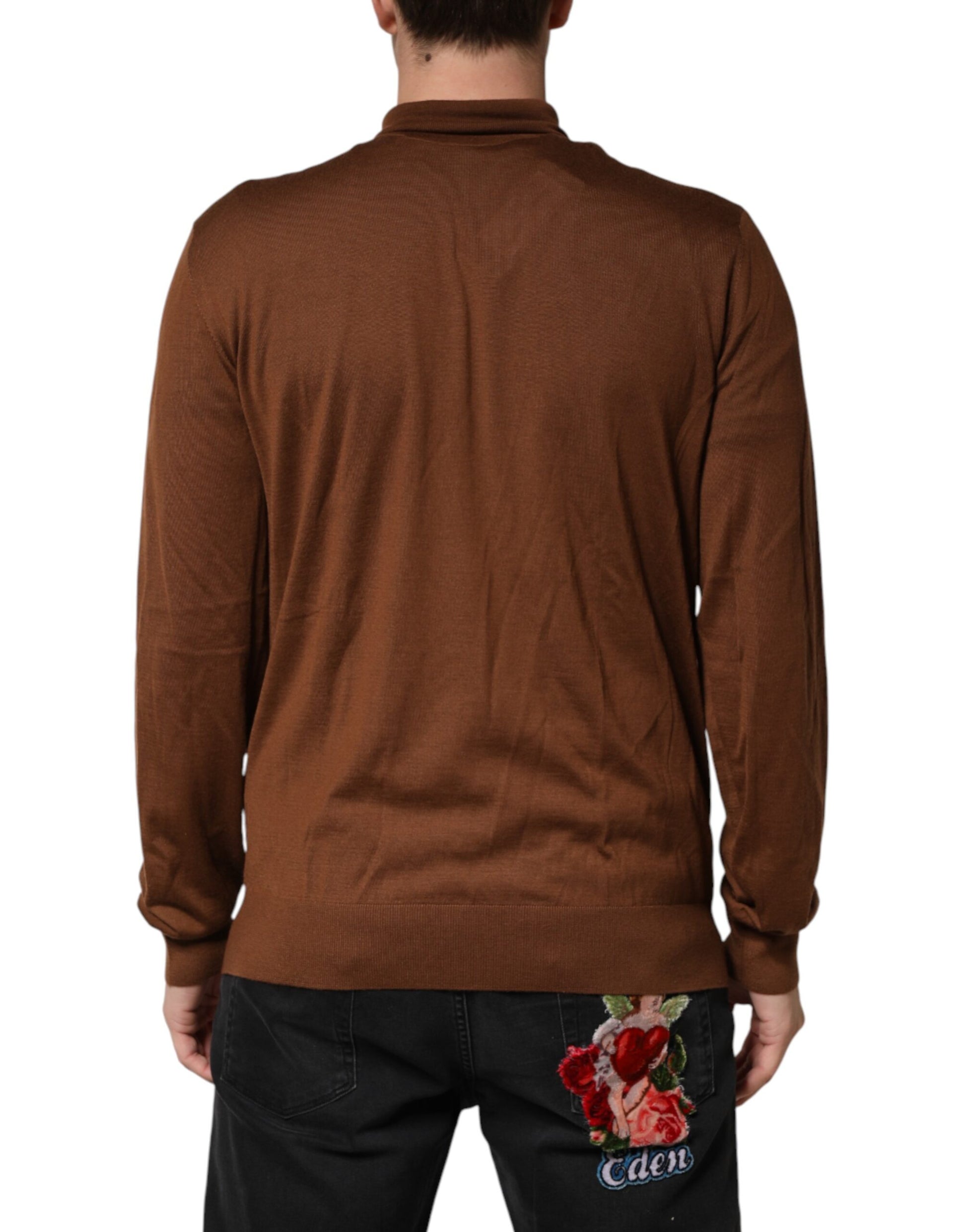 Pull Dolce & Gabbana en cachemire marron à col roulé