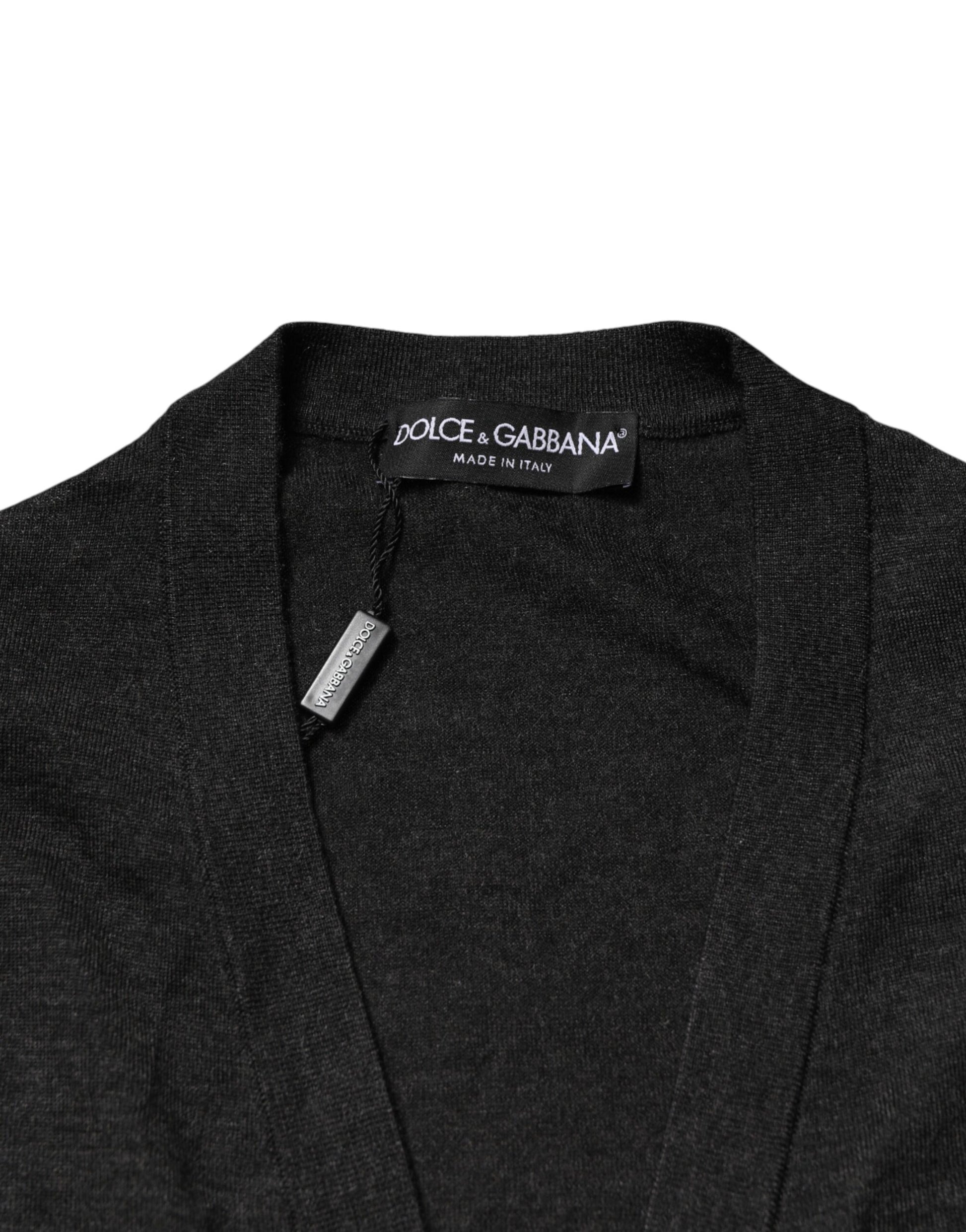 Cardigan boutonnée Dolce & Gabbana en cachemire noir pour homme