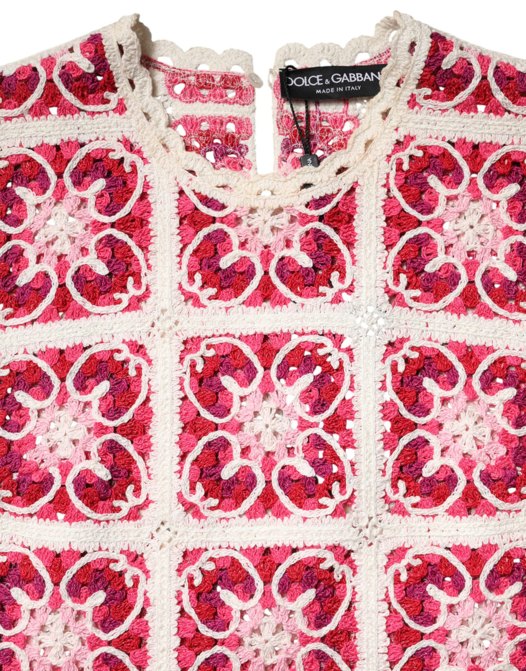 Mini-robe en crochet Dolce & Gabbana multicolore à mailles en briques