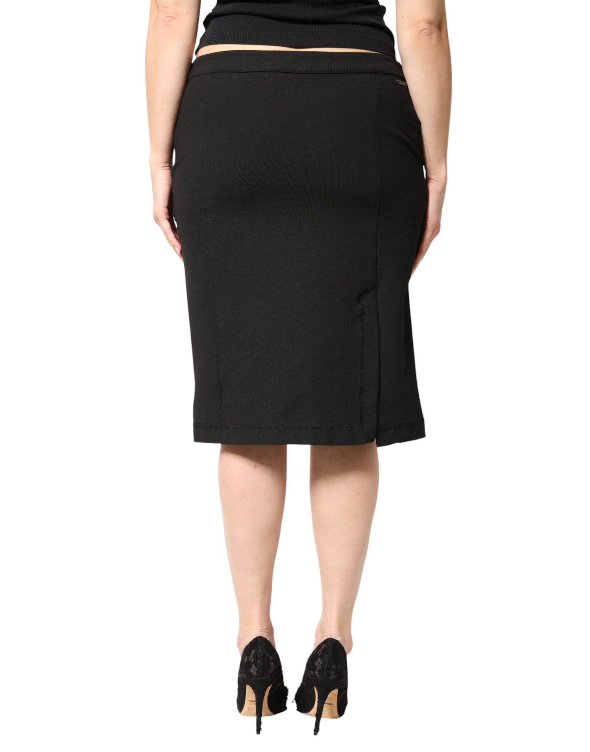 Jupe noire crayon femme longueur genou en polyester GF Ferre