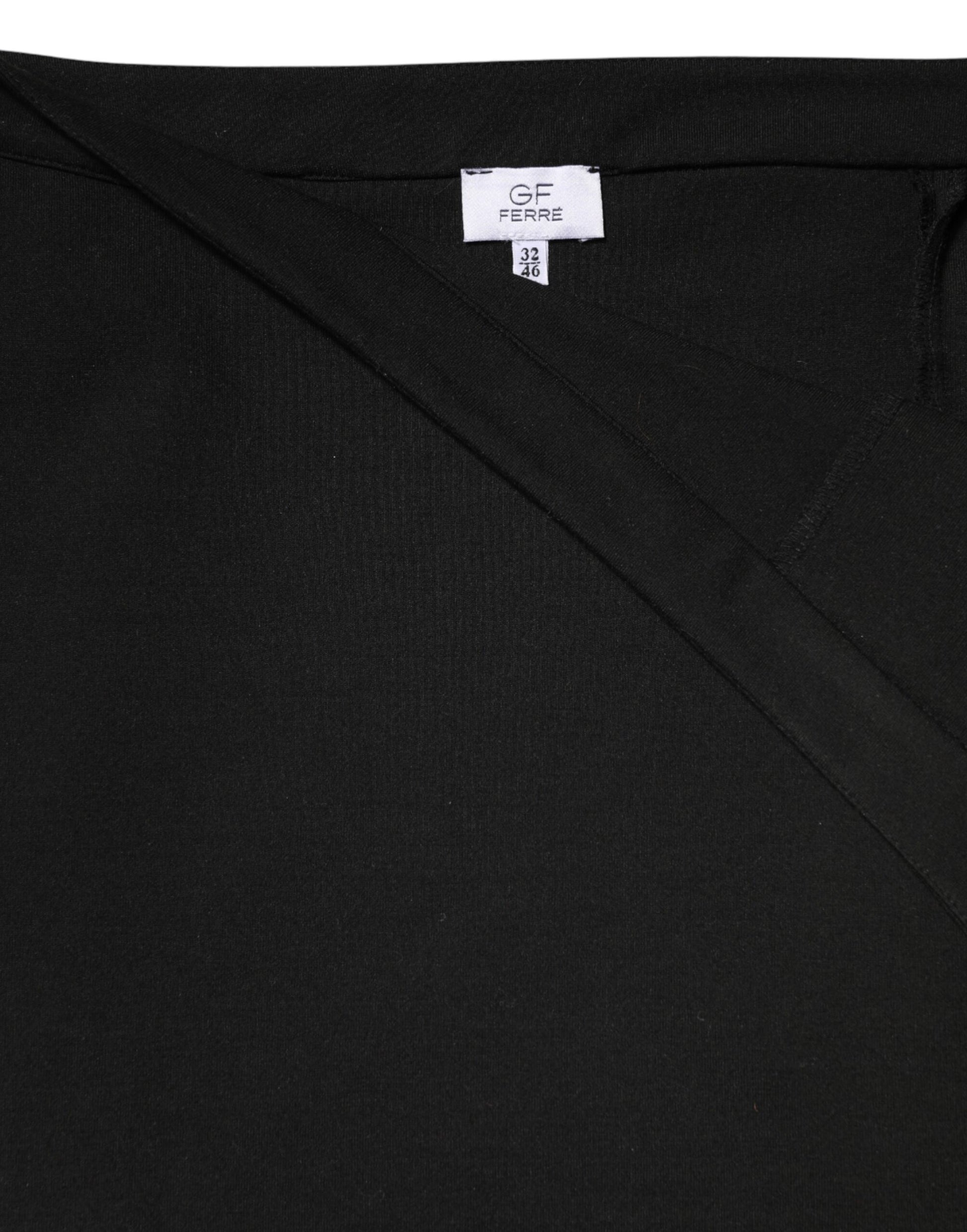 Jupe noire crayon femme longueur genou en polyester GF Ferre