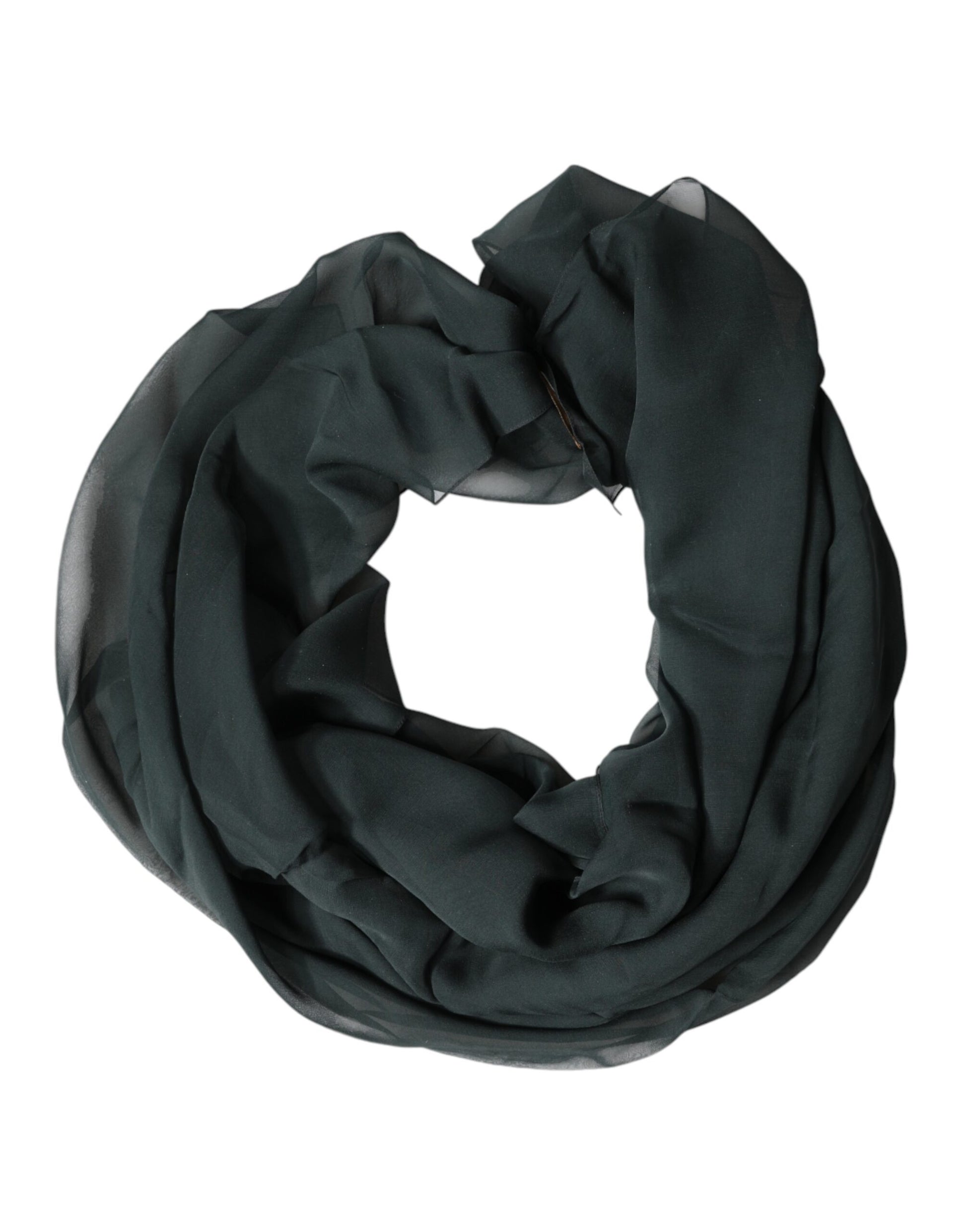 Foulard Écharpe Tour de Cou en Soie Vert Foncé Dolce & Gabbana