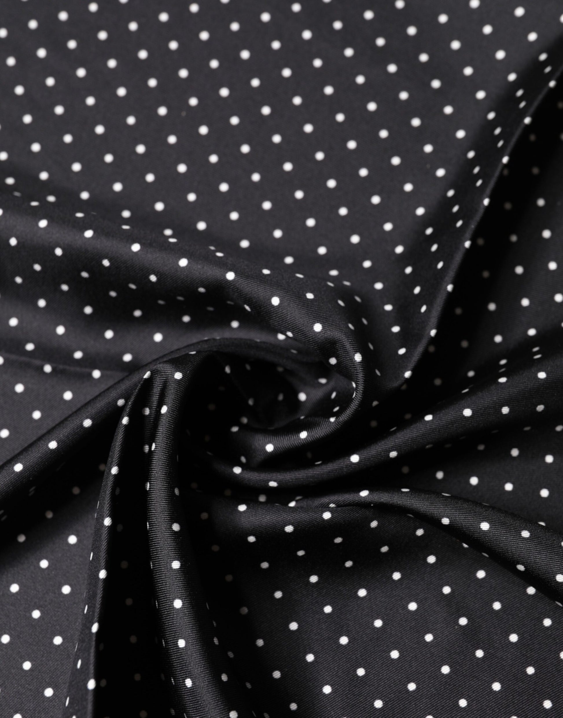 Foulard carré en soie à pois noirs Dolce & Gabbana