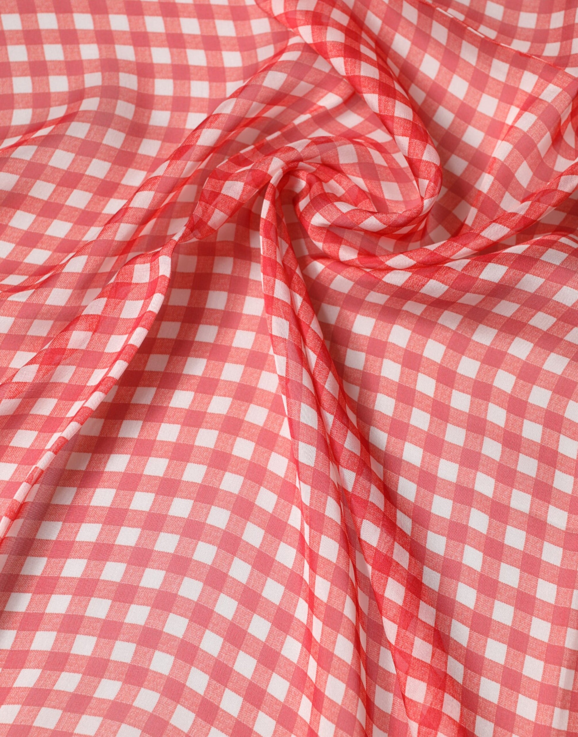 Écharpe/Foulard tour de cou en soie à carreaux rouges Dolce & Gabbana