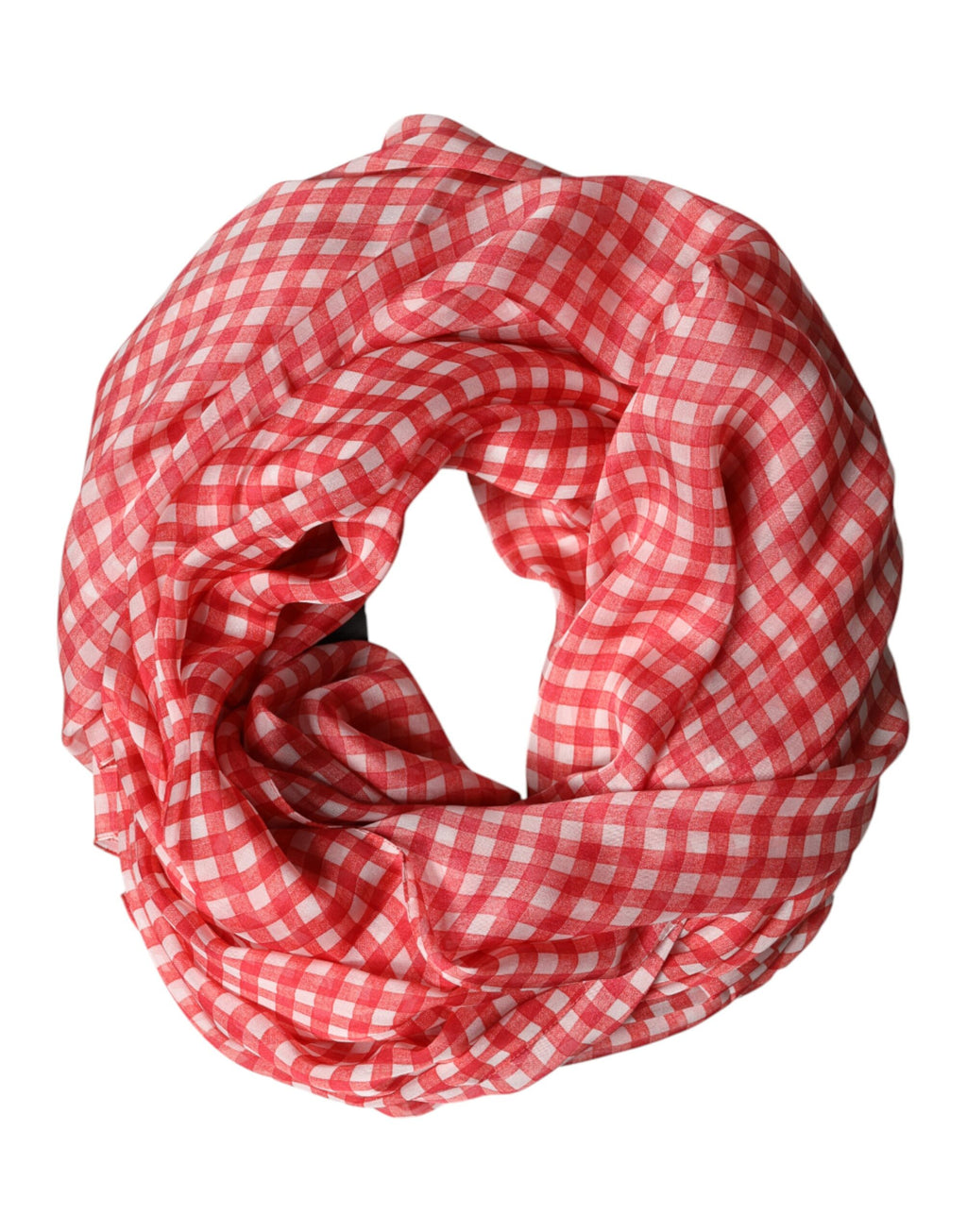 Écharpe/Foulard tour de cou en soie à carreaux rouges Dolce & Gabbana