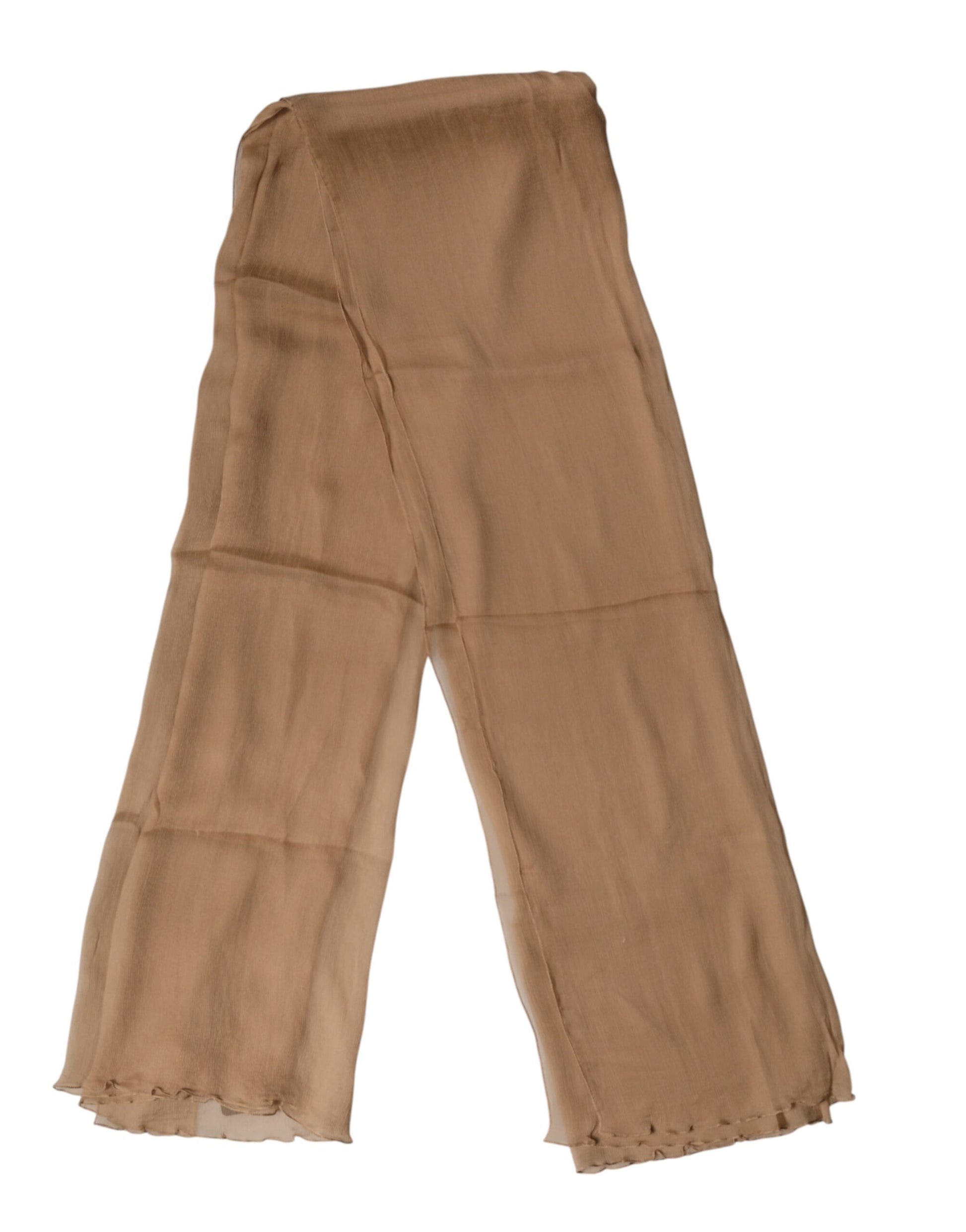 Dolce & Gabbana Étole en soie marron Écharpe Foulard Homme