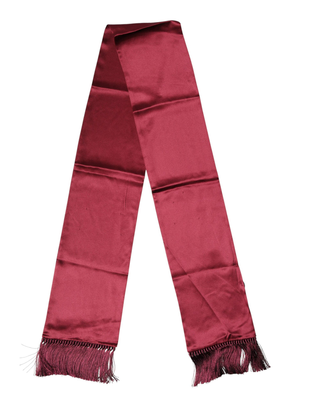 Foulard en satin de soie rouge à franges Dolce & Gabbana