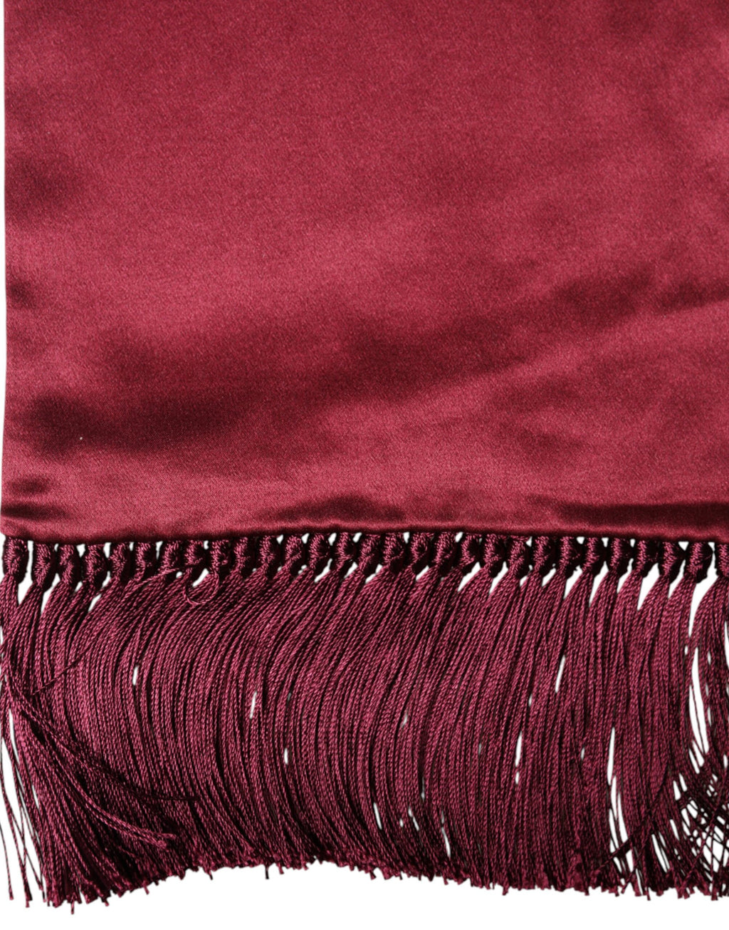 Foulard en satin de soie rouge à franges Dolce & Gabbana