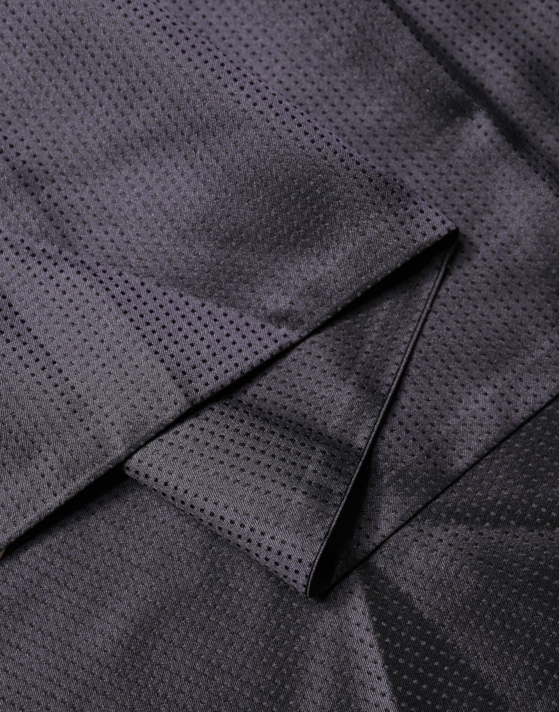 Foulard Dolce & Gabbana en satin de soie noir à franges