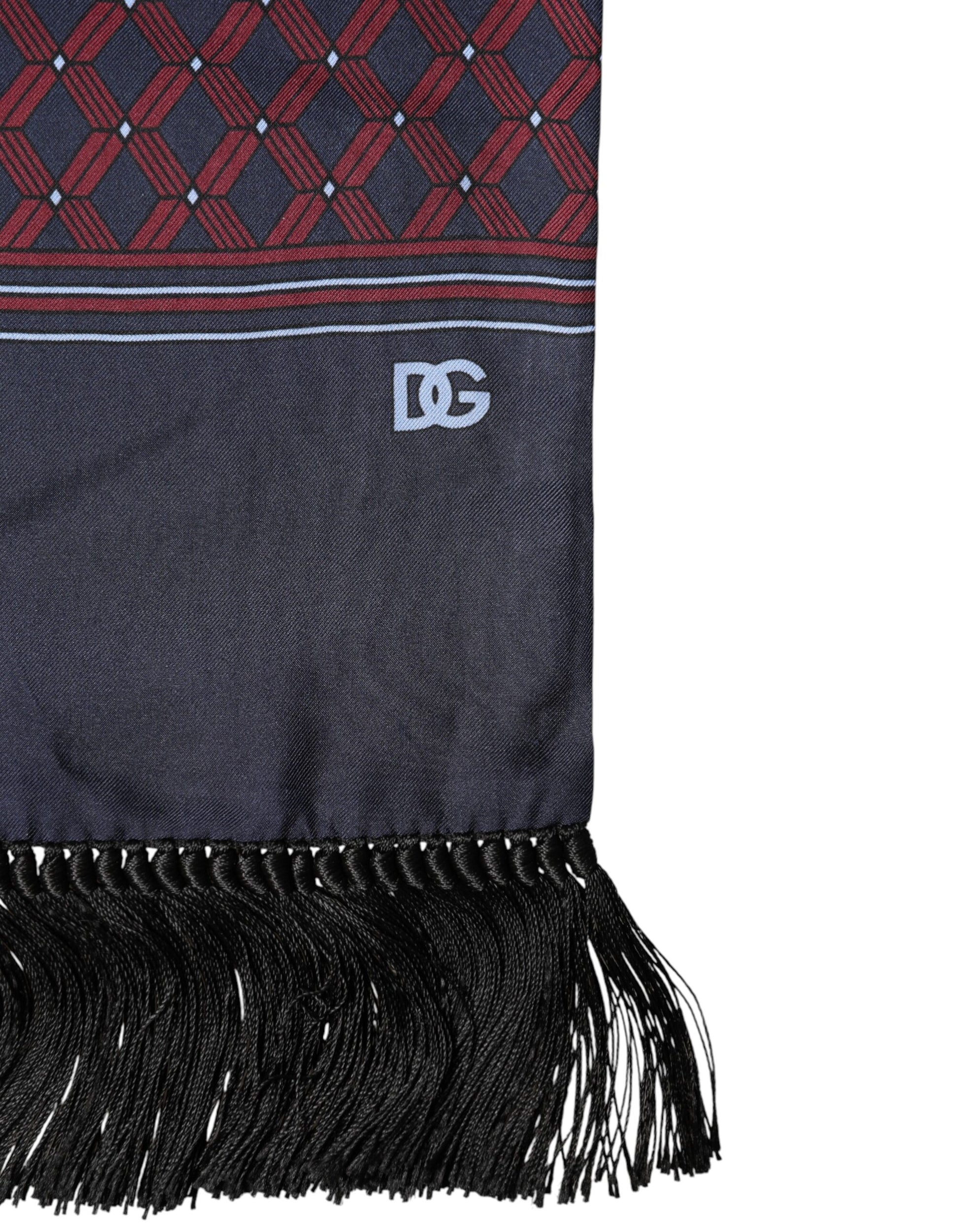 Écharpe Dolce & Gabbana Foulard enveloppant à franges à motifs marron 138cm x 15cm