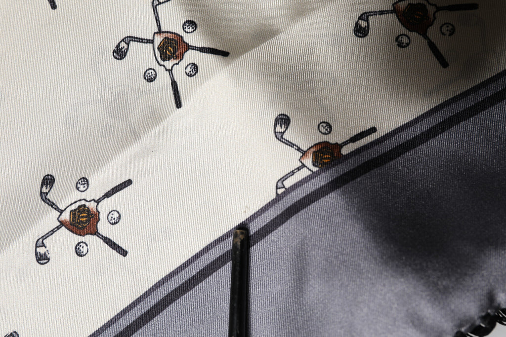 Écharpe foulard portefeuille Dolce & Gabbana blanche imprimée à franges homme 183 cm x 33 cm