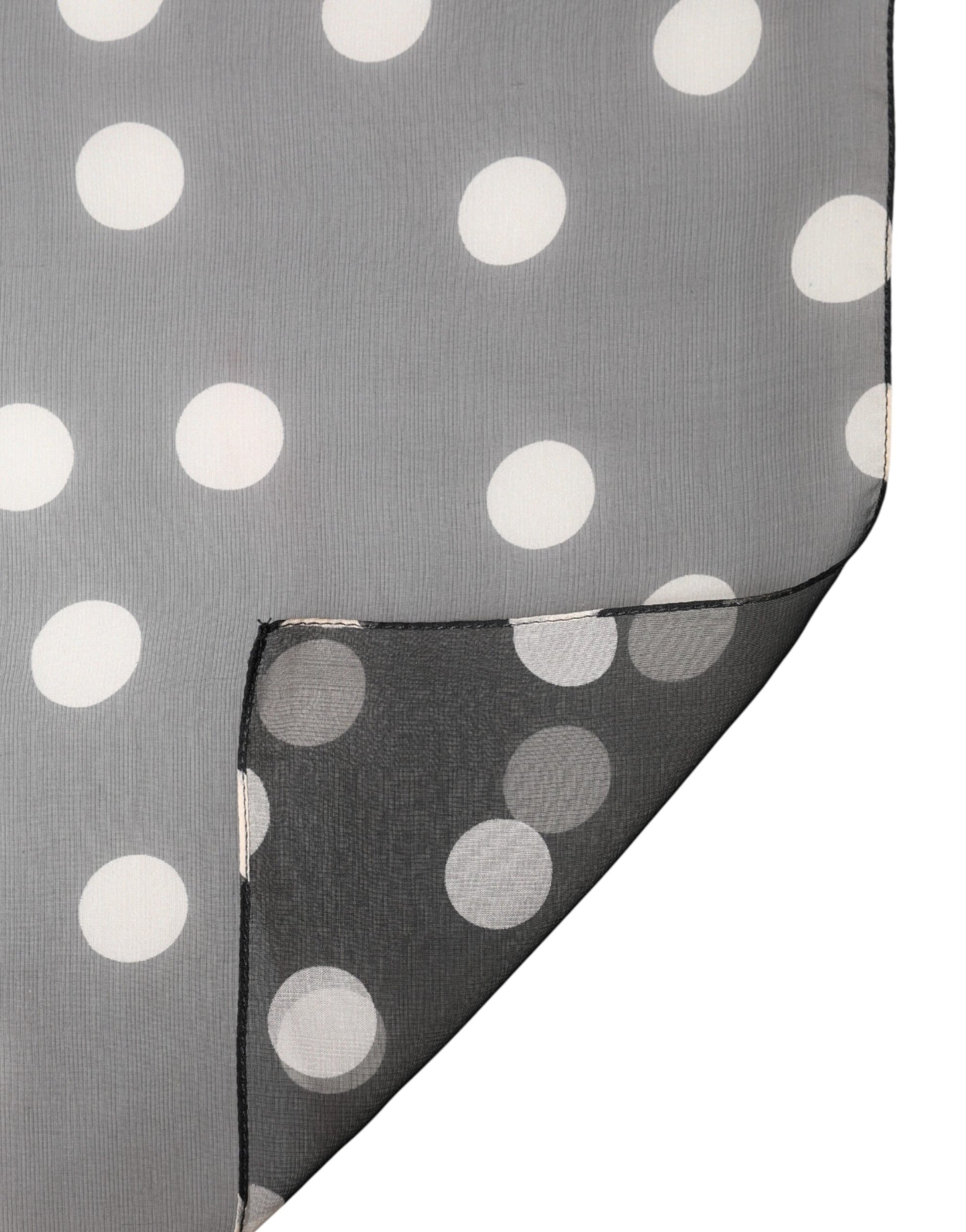 Écharpe Châle Cache-cou en Soie à Pois Noirs Dolce & Gabbana 205cm x 137cm