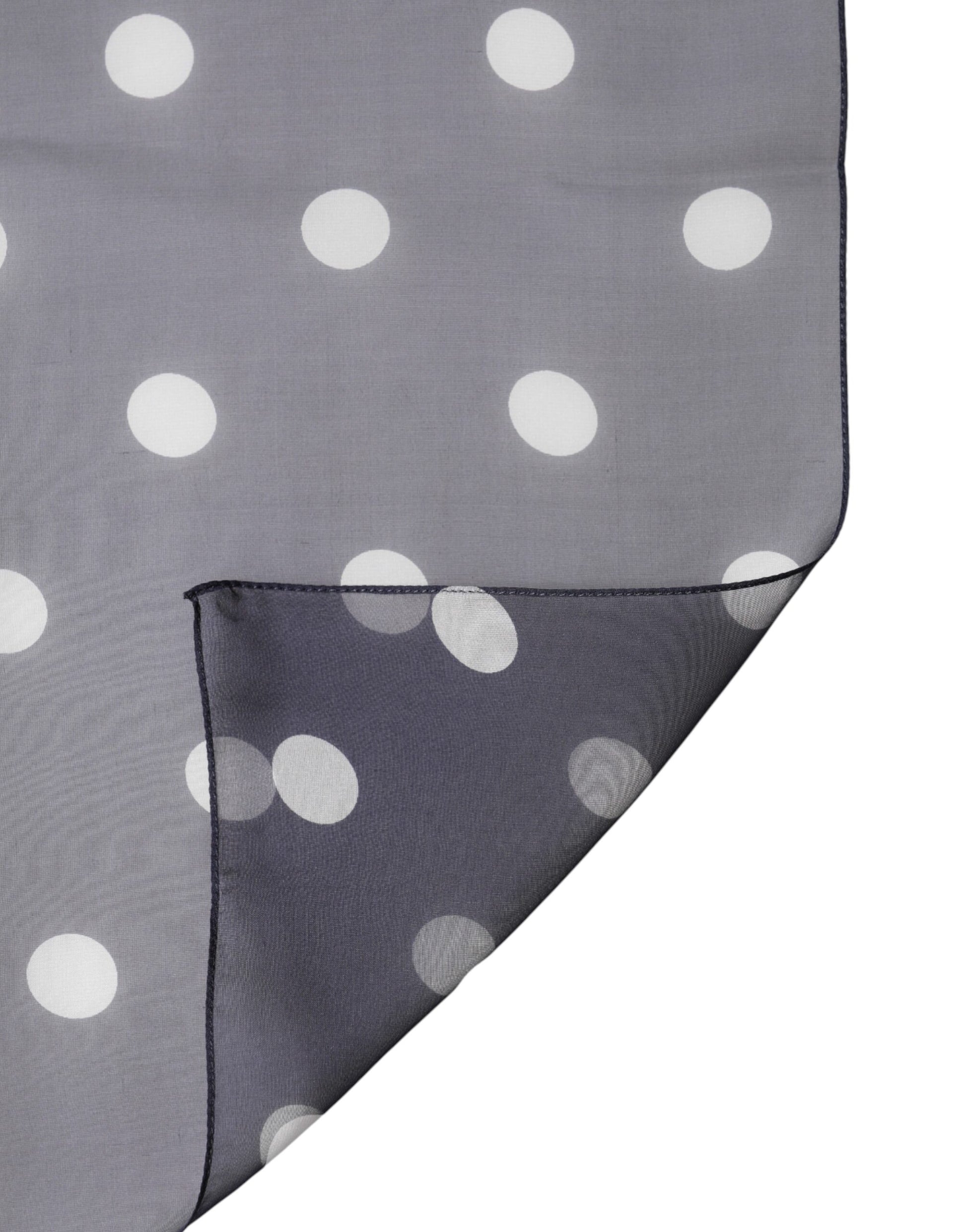 Foulard carré en soie à pois bleus Dolce & Gabbana 91,5 cm x 89,5 cm