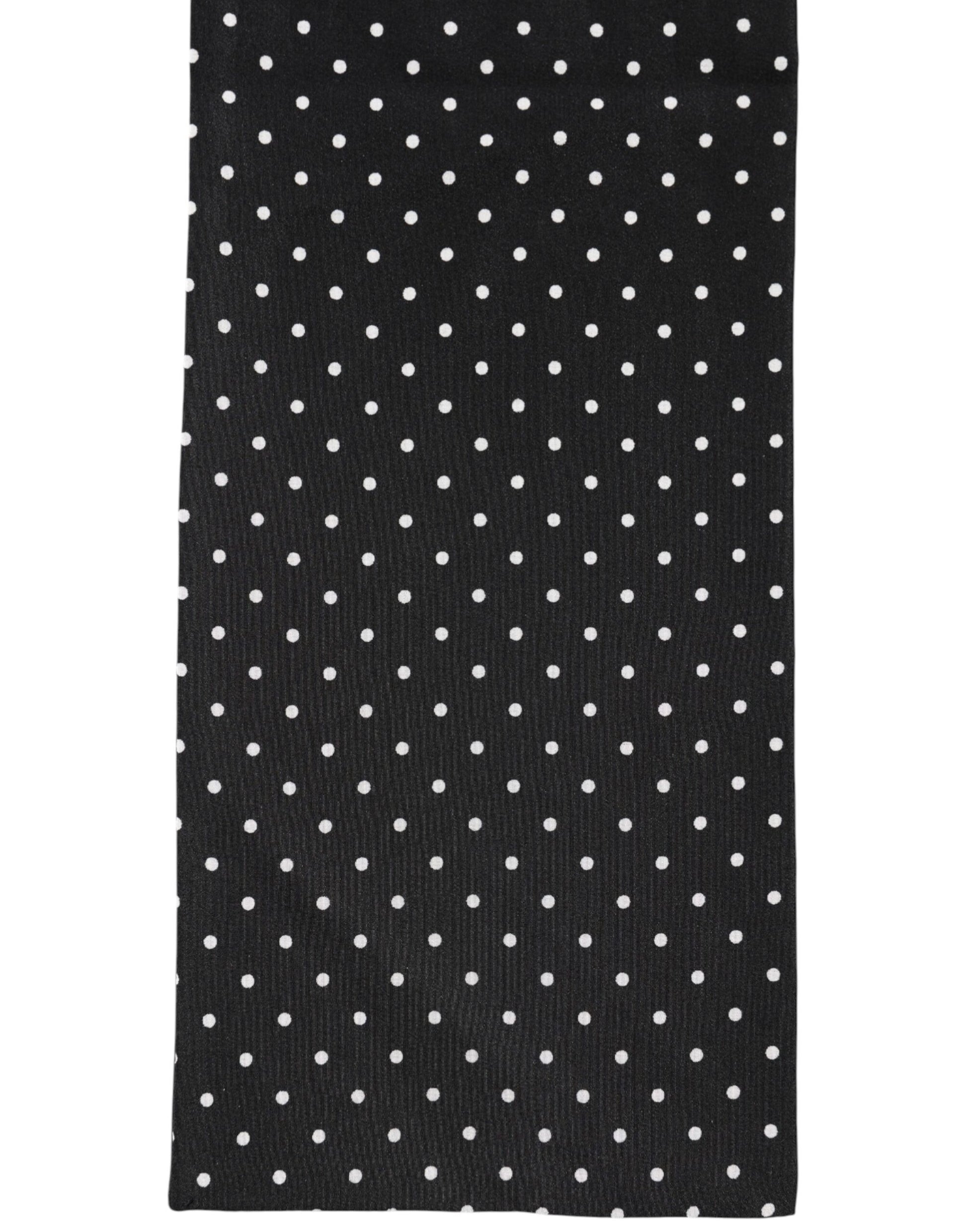 Écharpe foulard Dolce & Gabbana noire à pois 133,5 cm x 12,5 cm