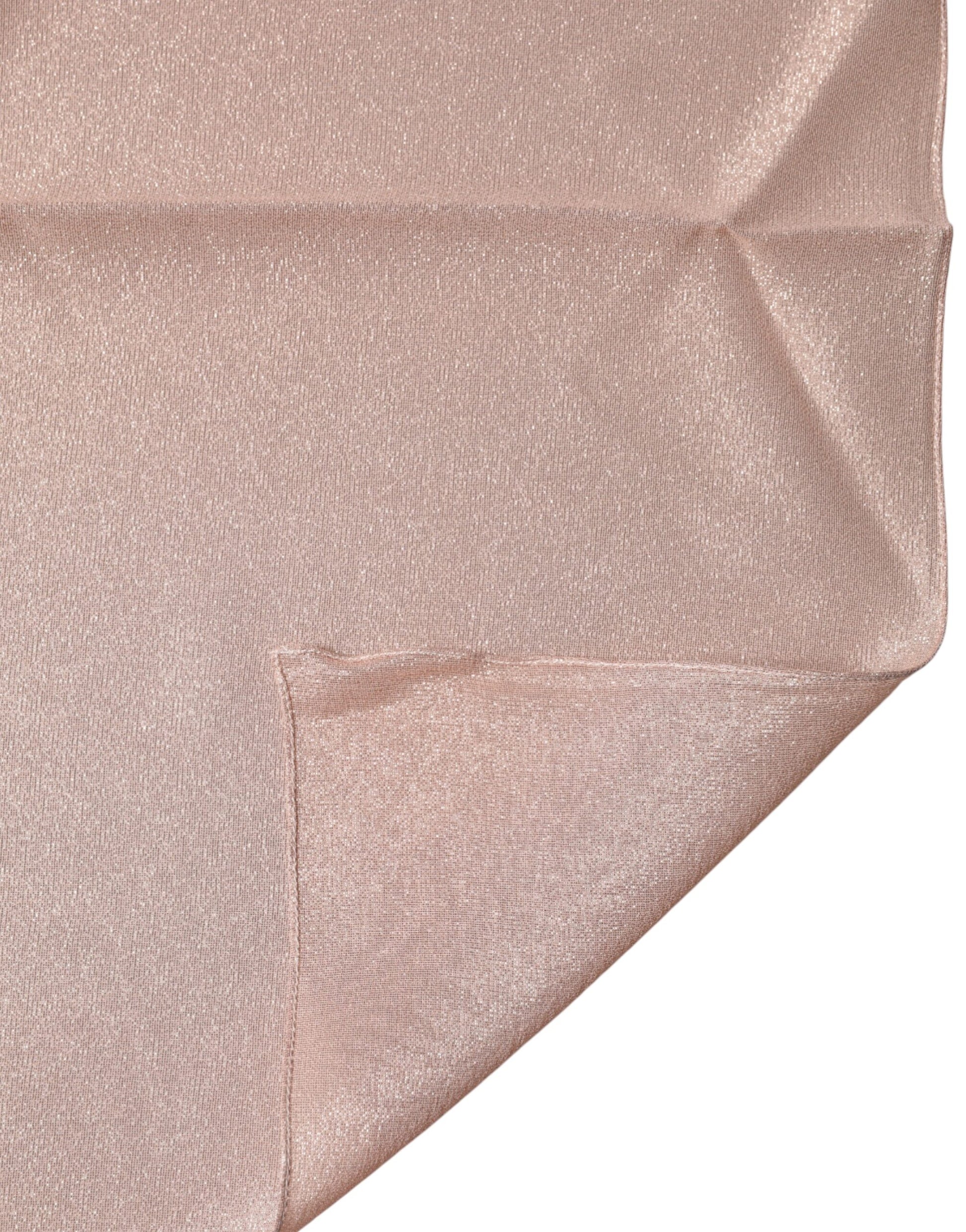 Foulard carré Dolce & Gabbana en mélange de soie rose clair 87,5 cm x 86,5 cm
