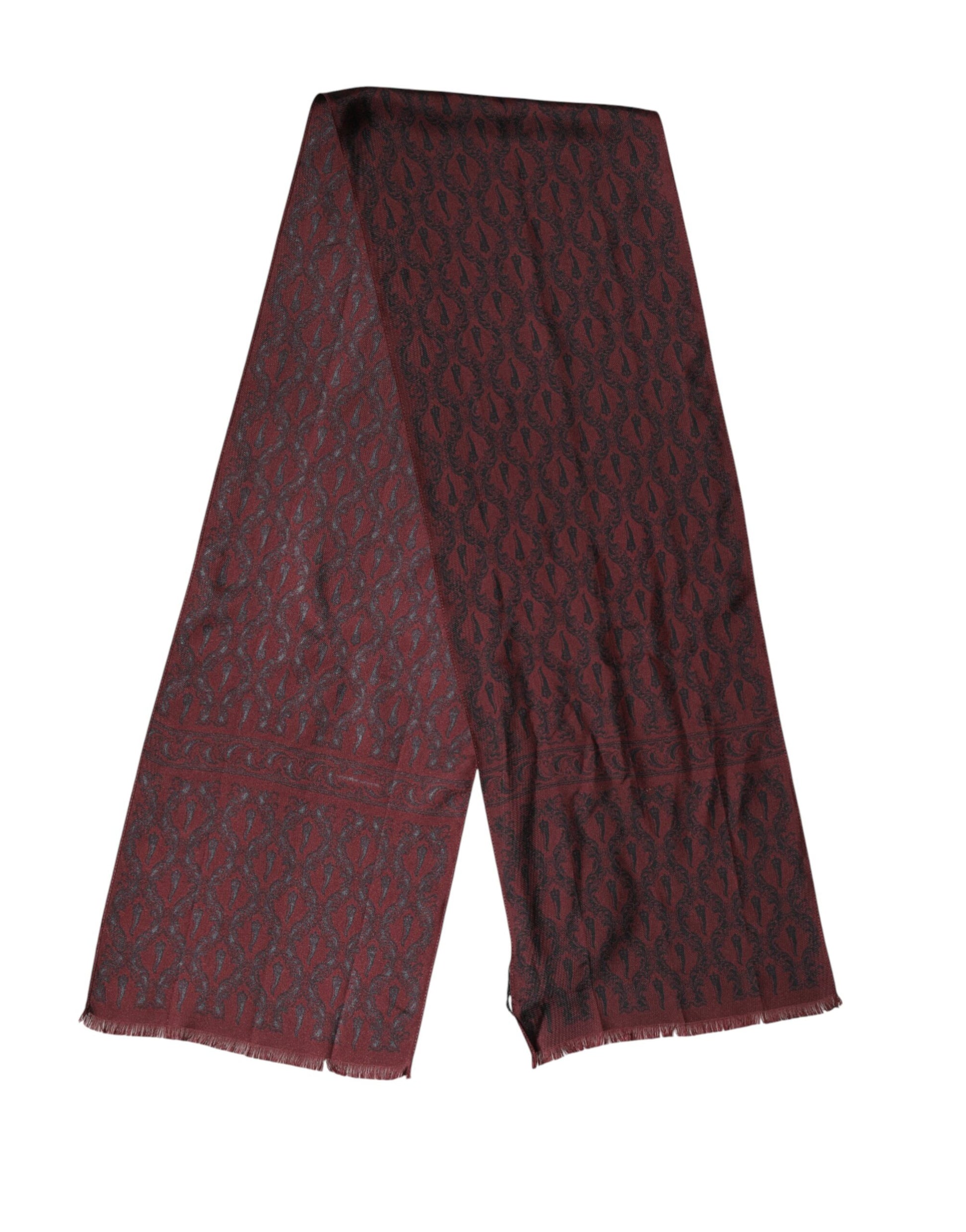 Foulard châle Dolce & Gabbana en soie à motifs marrons homme 133cm x 22cm