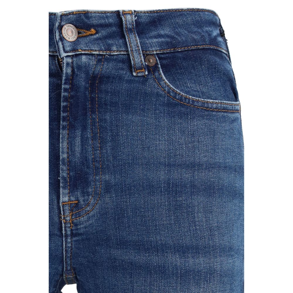 7FOR Blue Cotton Bootcut Jeans