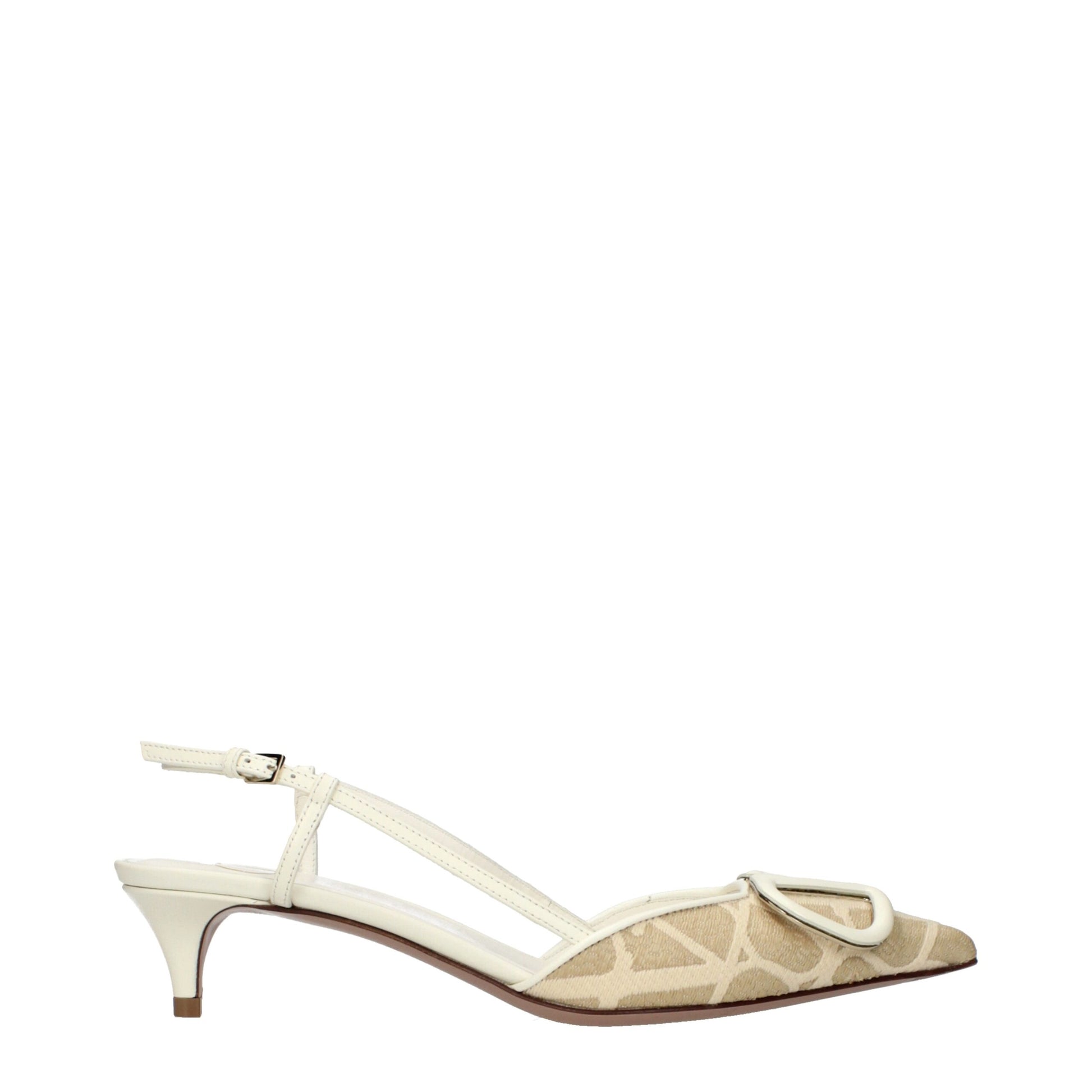 Sandales à bride en raphia beige Valentino Garavani