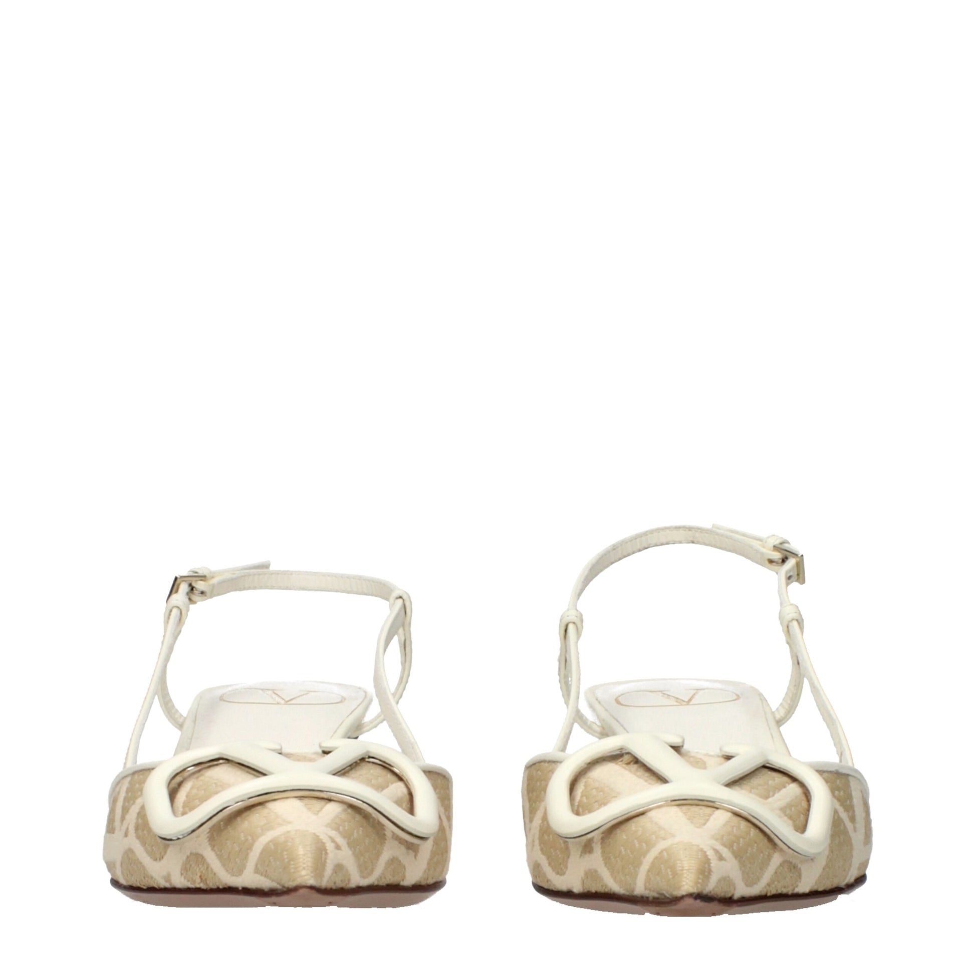 Sandales à bride en raphia beige Valentino Garavani