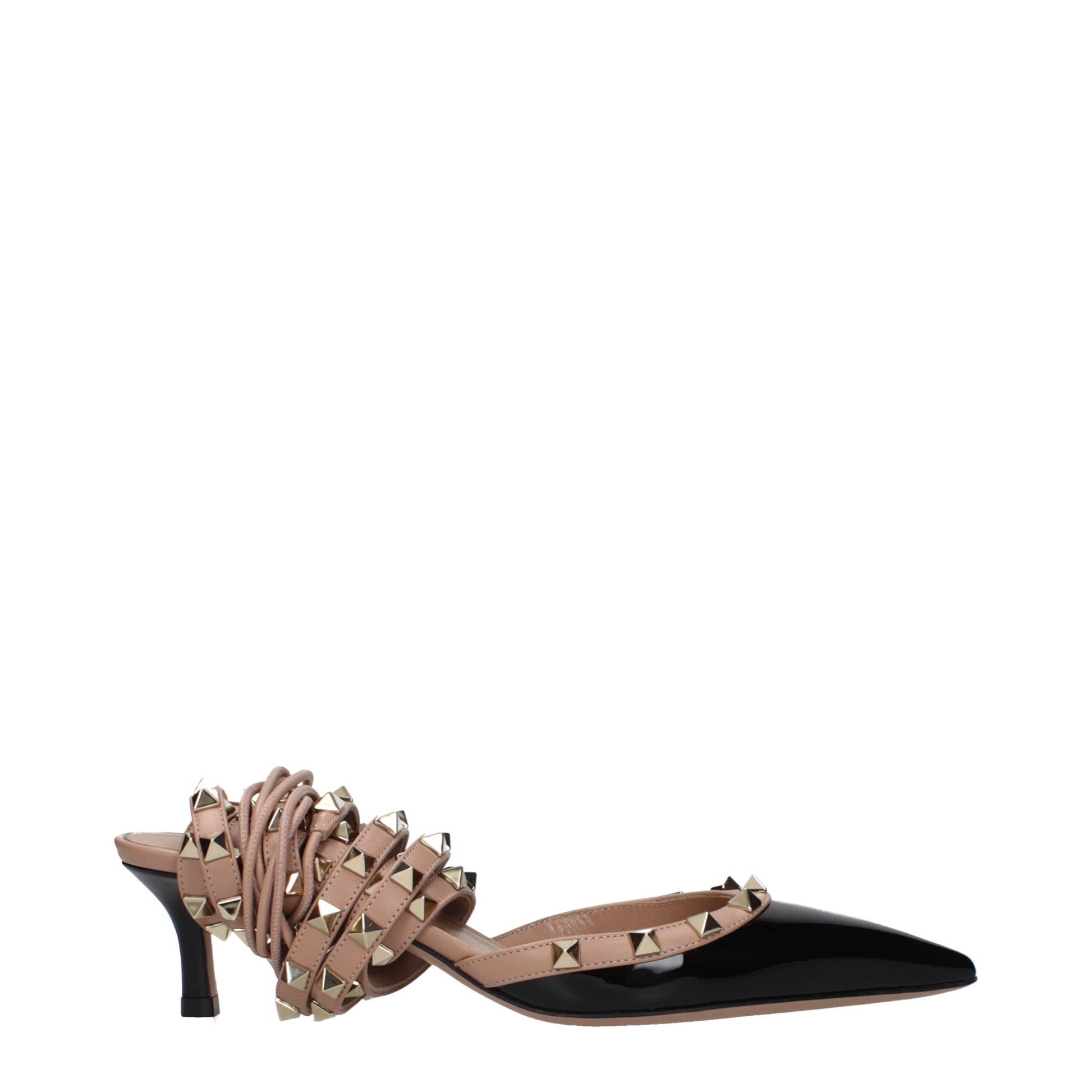 Sandales Valentino Garavani en cuir noir à enfiler