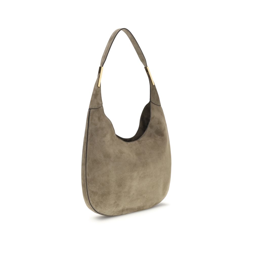 Savette Beige Calf Leather Bos Taurus Shoulder Bag