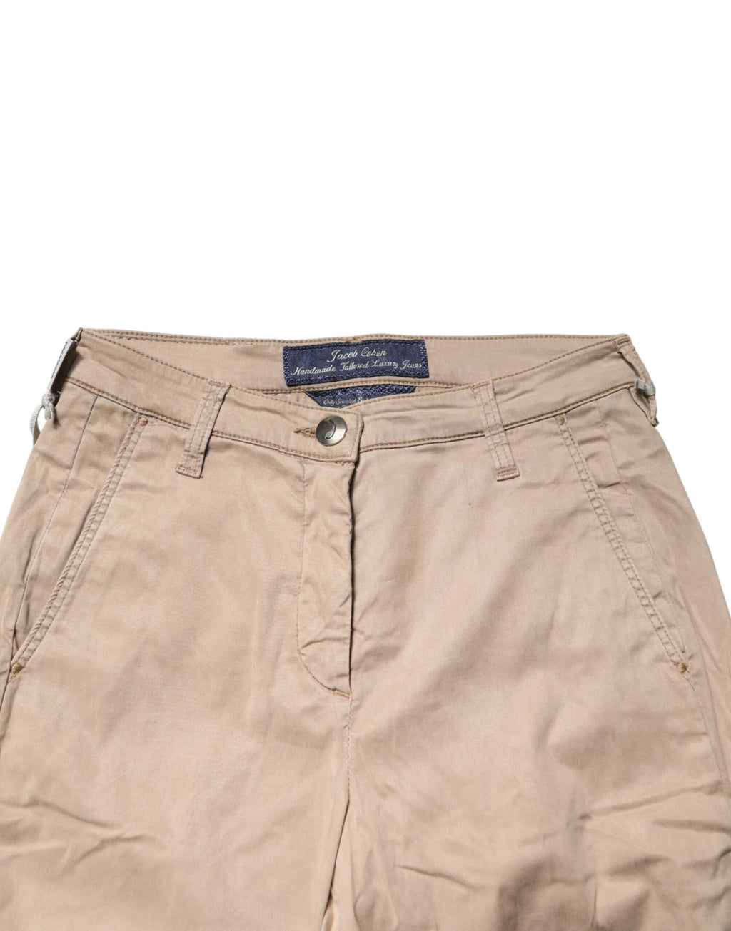Pantalon Chino Coupe Slim Taille Haute Jacob Cohen Beige Lyocell Décontracté