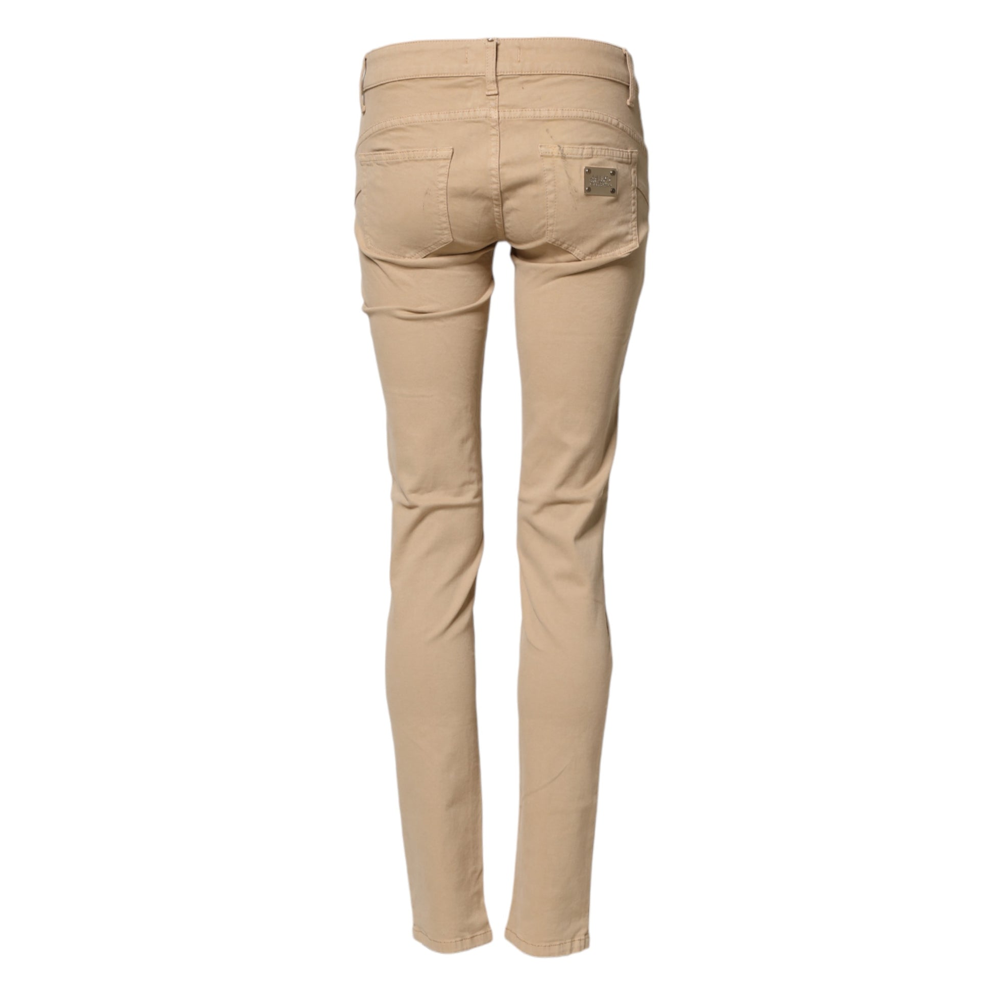 Jeans slim taille basse décontractés en denim beige Liu Jo
