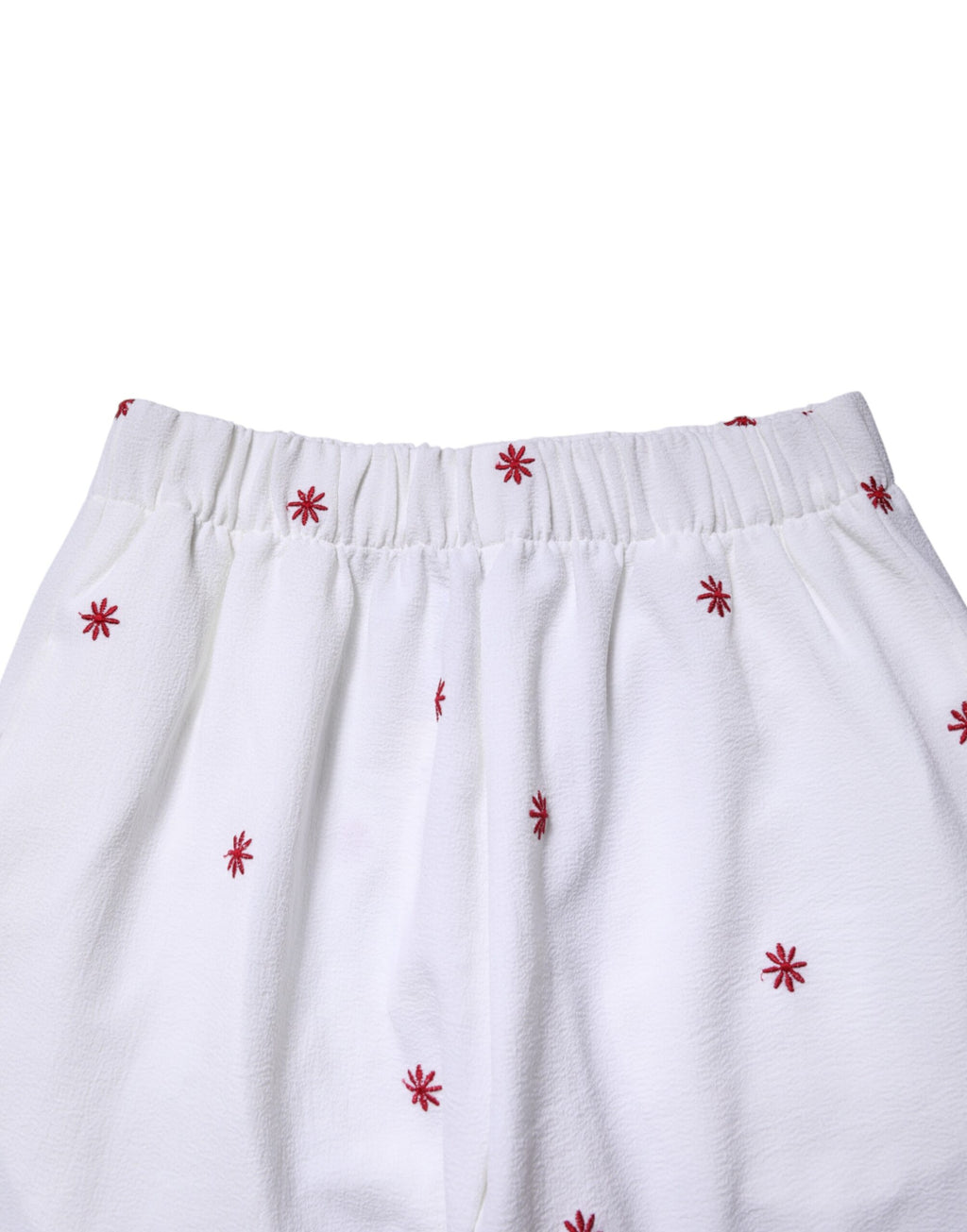 Pantalon fuselé taille haute court à motif floral blanc Department 5