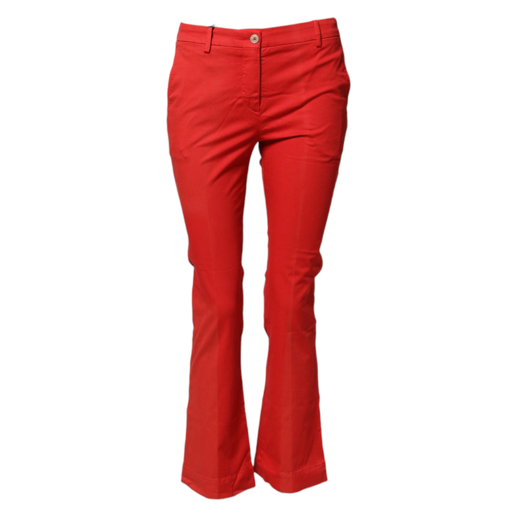 PT Torino Pantalon décontracté chino taille mi-haute évasé rouge