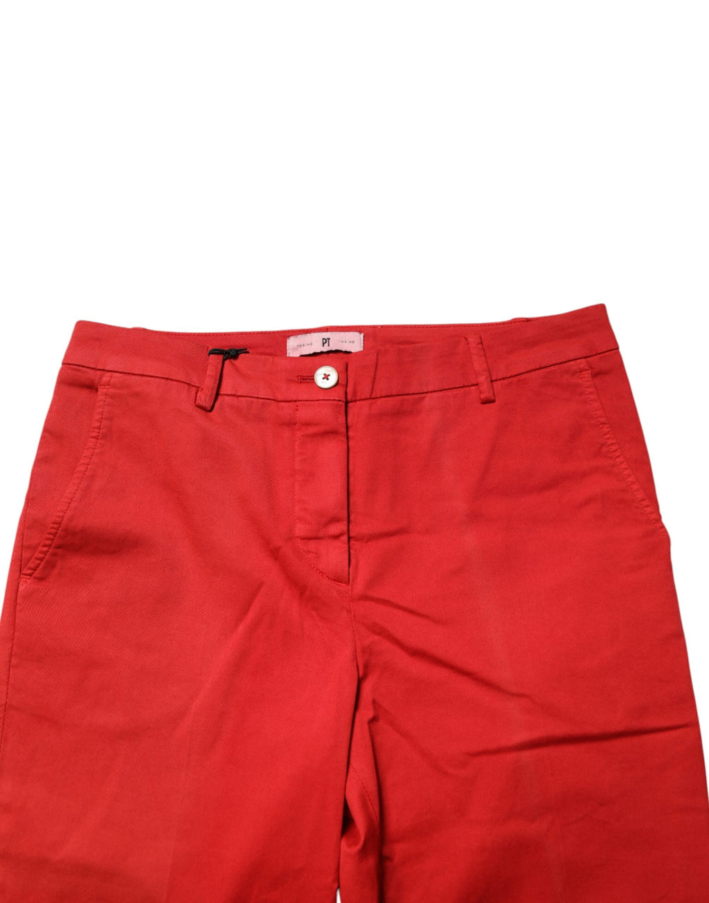 PT Torino Pantalon décontracté chino taille mi-haute évasé rouge