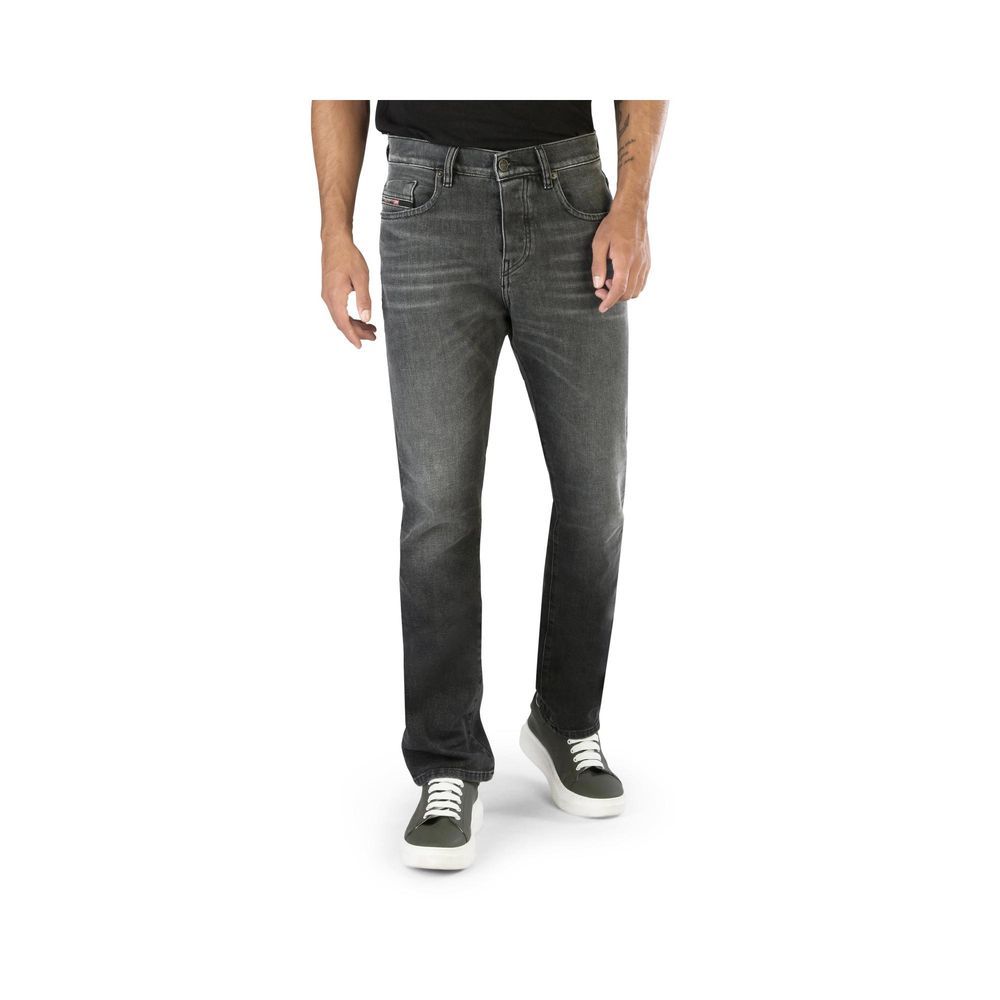 Diesel Black Cotton Straight-Leg Jeans