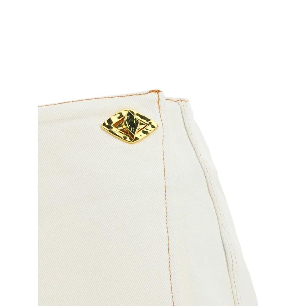 Mini-jupe en coton blanc Ganni
