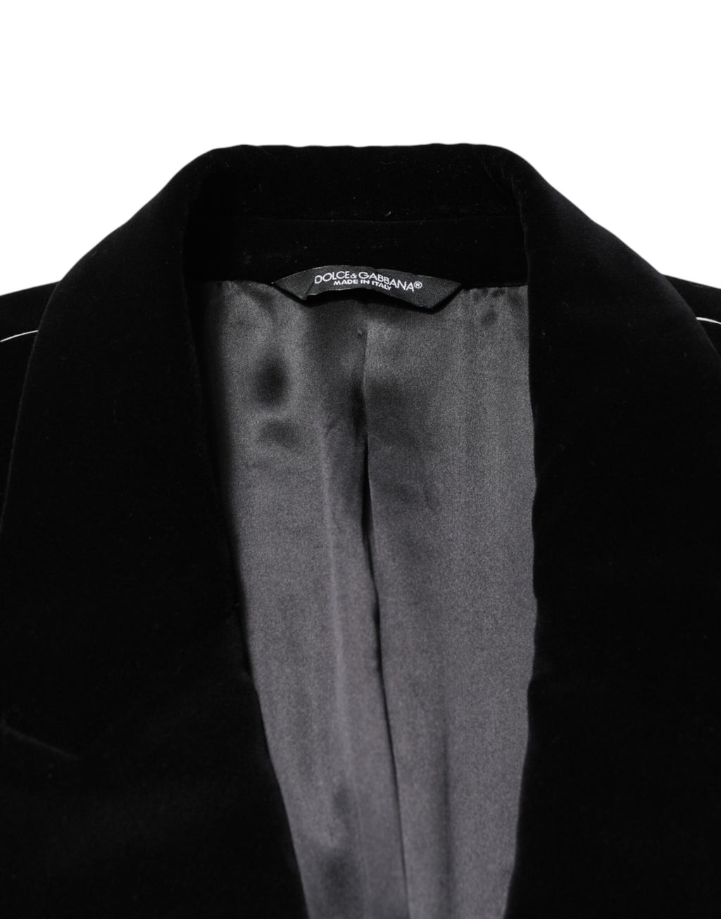 Manteau long trench Dolce & Gabbana en velours de coton noir