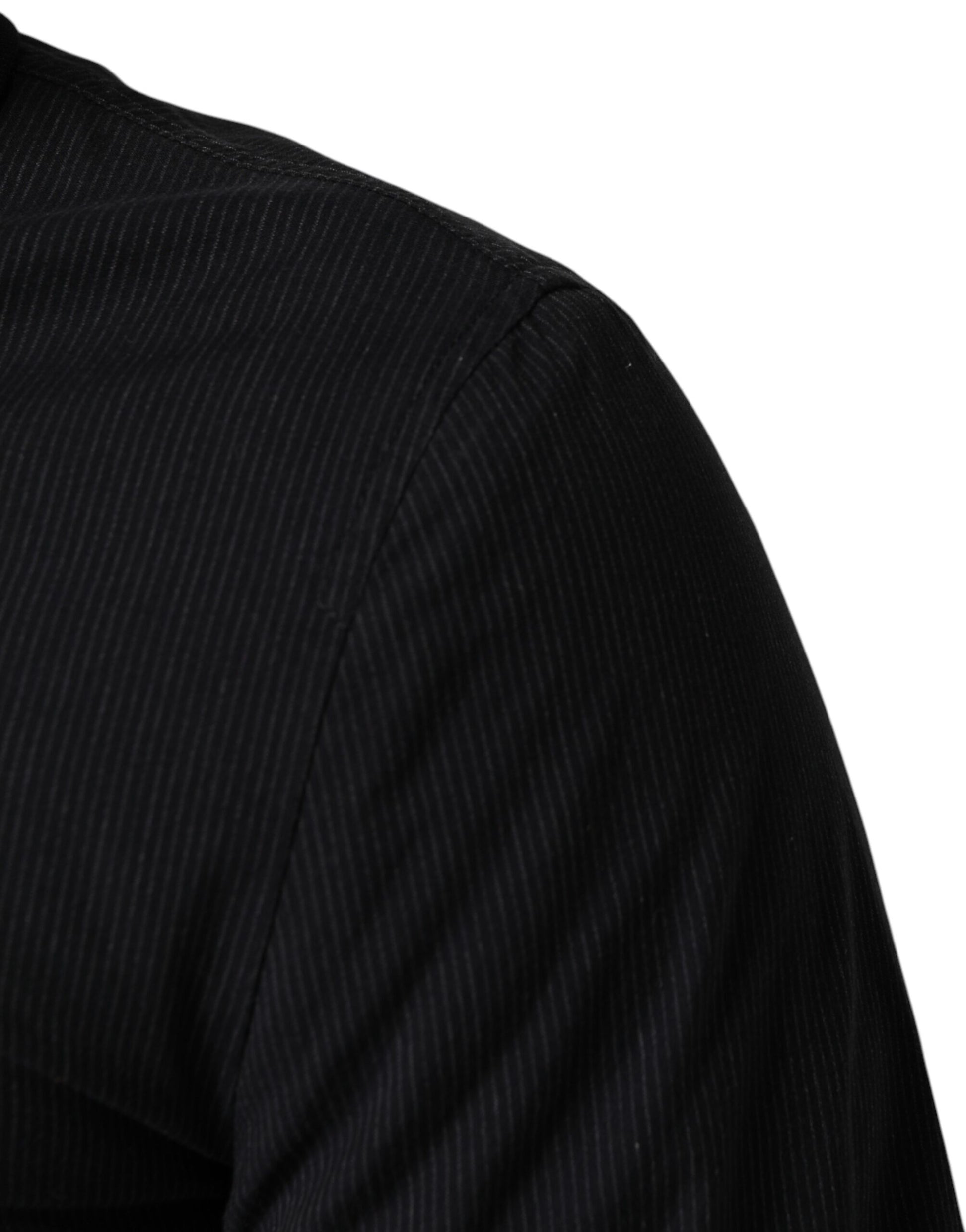 Dolce & Gabbana Dark Blue Cotton Full Zip Bomber Men Jacket
