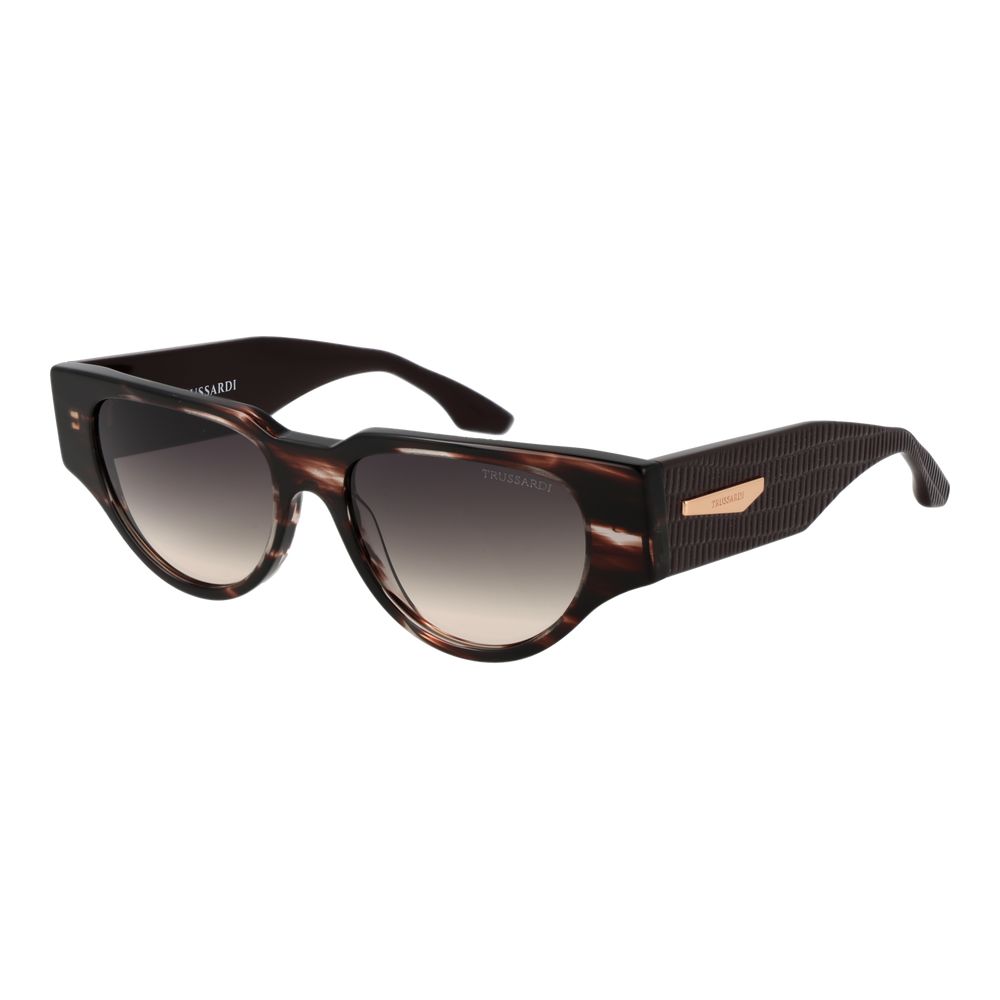 Lunettes de soleil Trussardi en acétate marron
